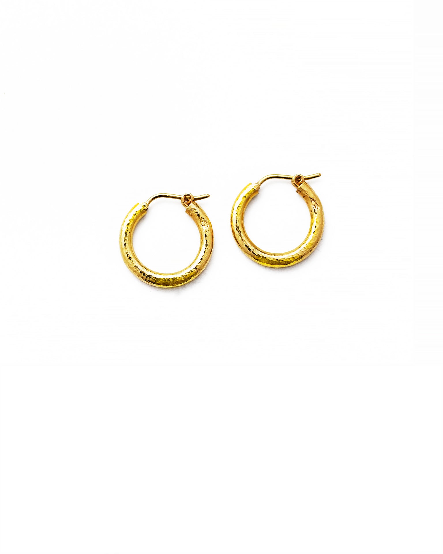 Small Hammered Hoop Earrings