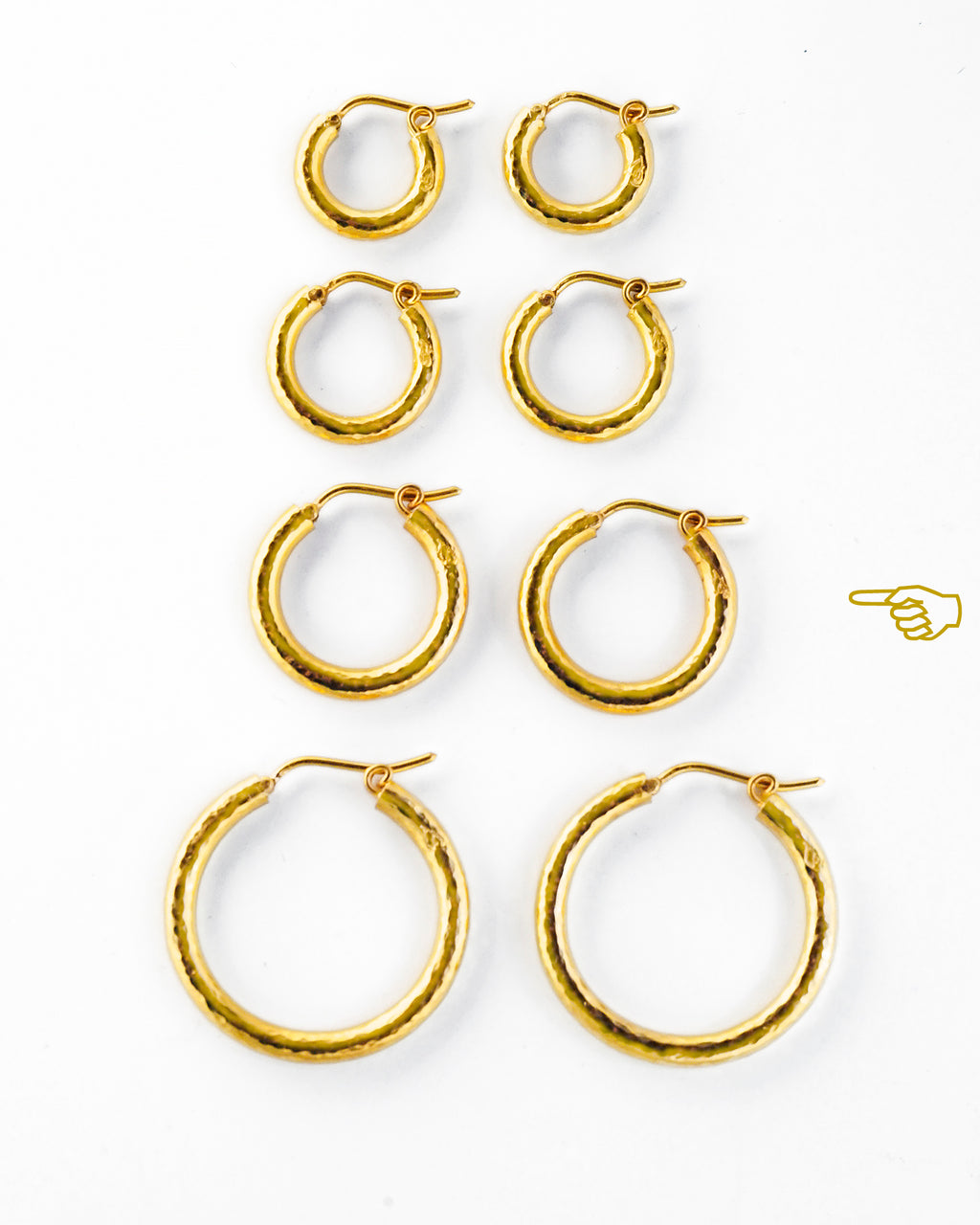 Small Hammered Hoop Earrings