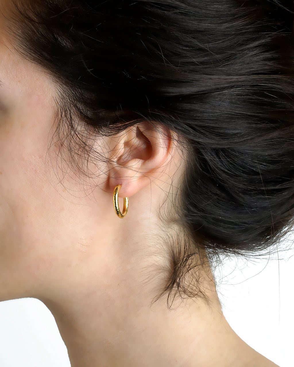 Small Hammered Hoop Earrings