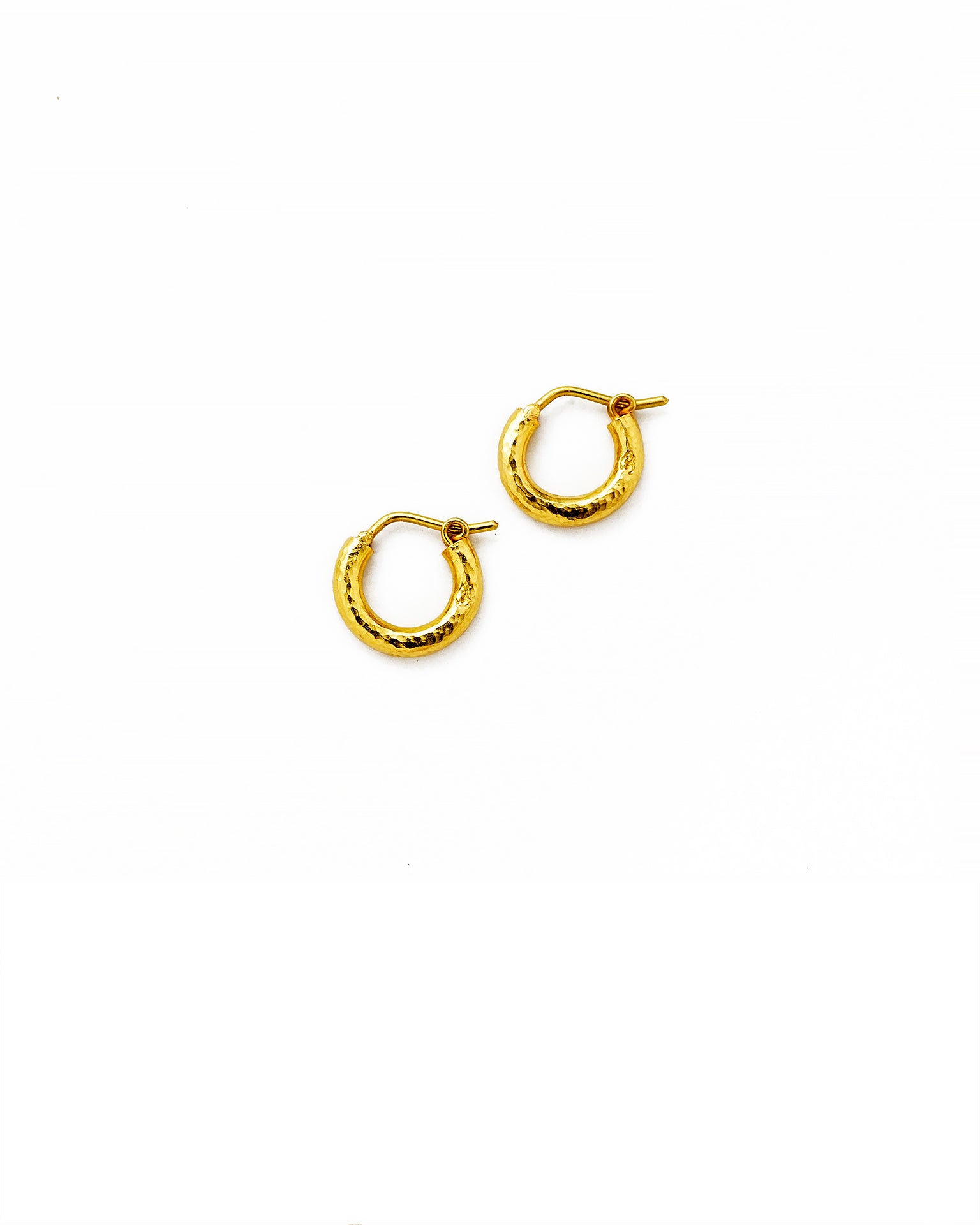Baby Hammered Hoops Earrings