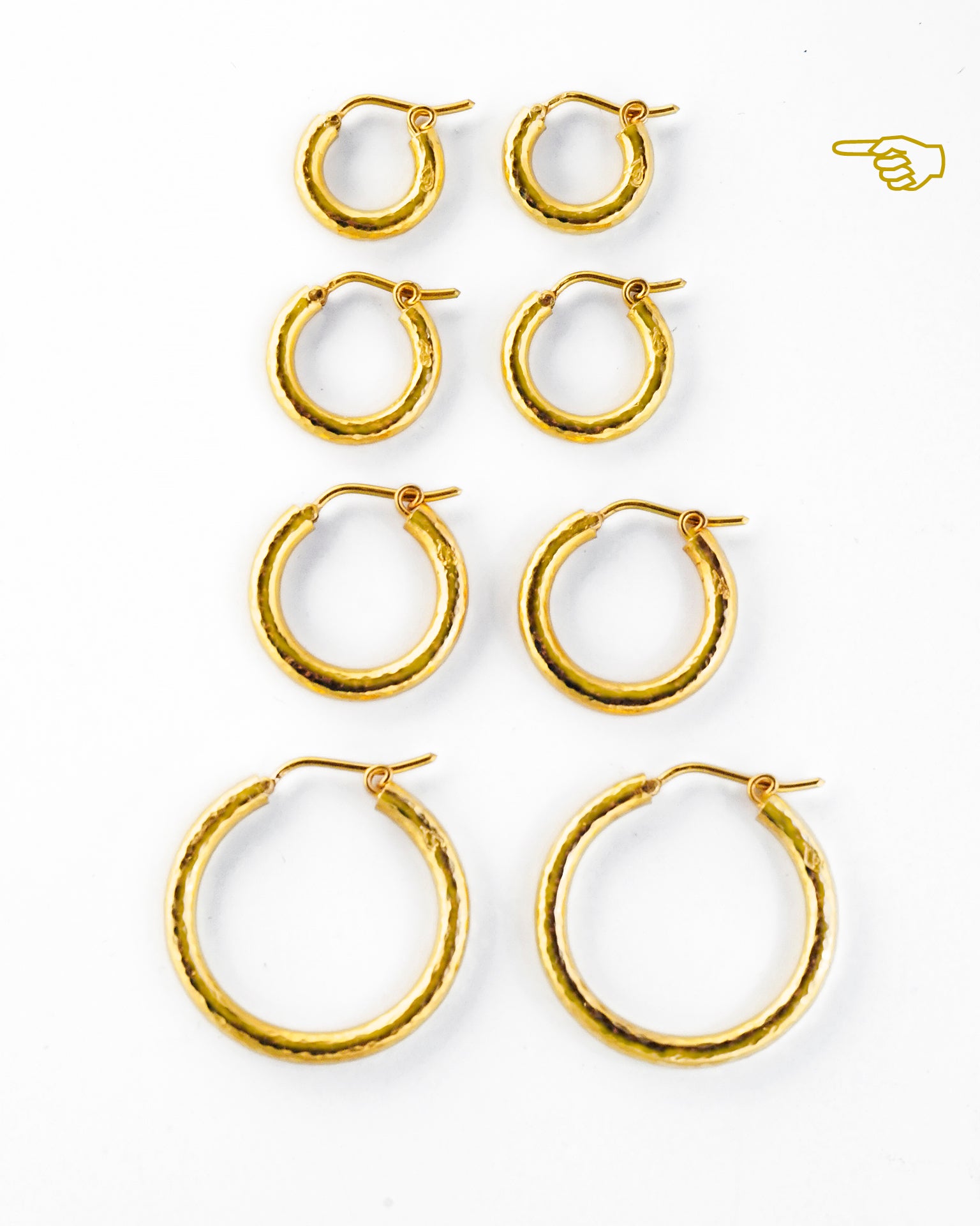 Baby Hammered Hoops Earrings