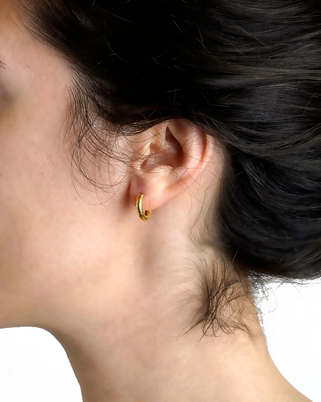 Baby Hammered Hoops Earrings