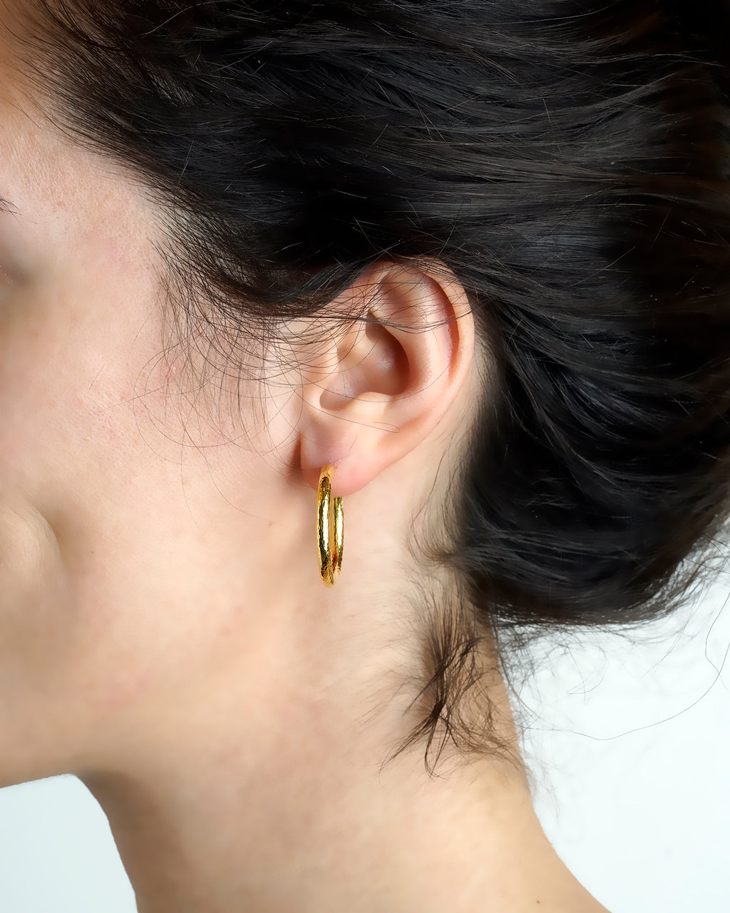 Giant Hammered Hoop Earrings