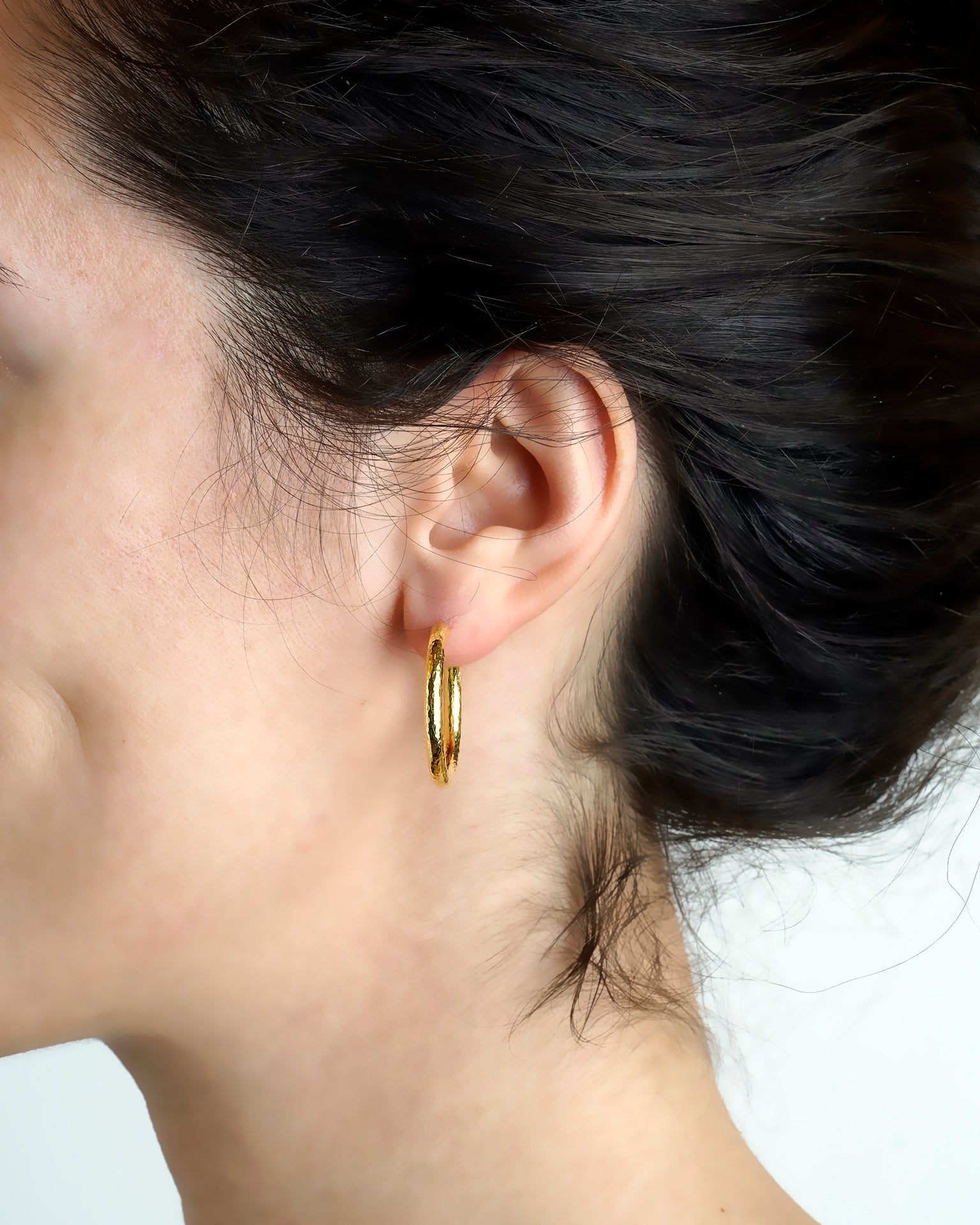 Giant Hammered Hoop Earrings