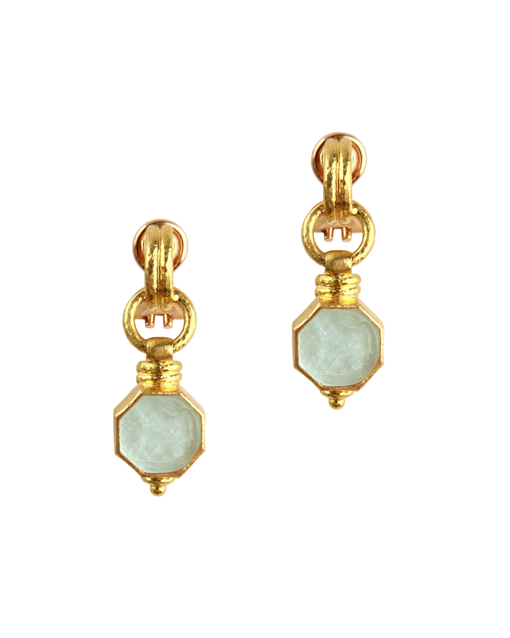 Light Aqua 'Donna Putto' Drop Earrings