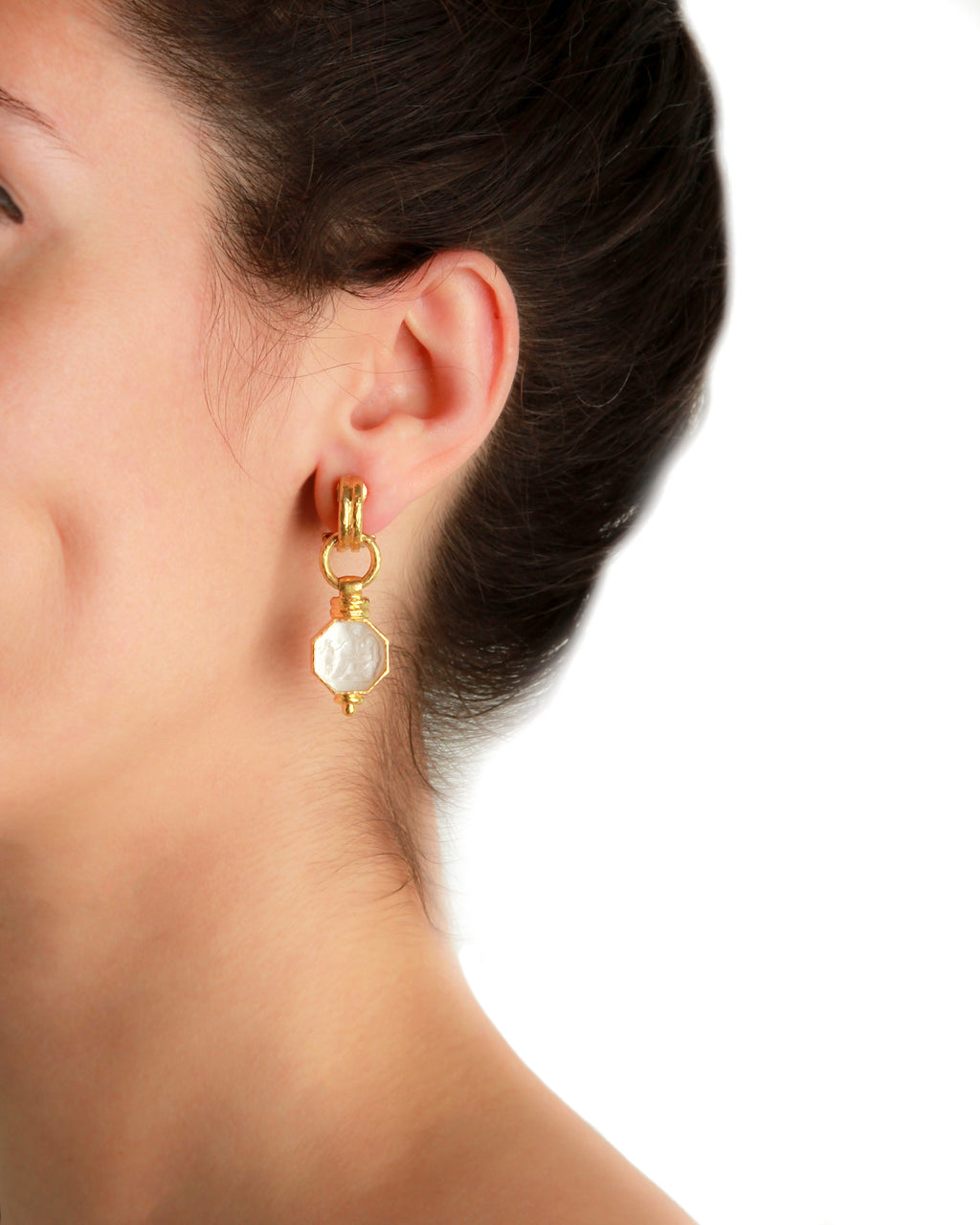 Light Aqua 'Donna Putto' Drop Earrings