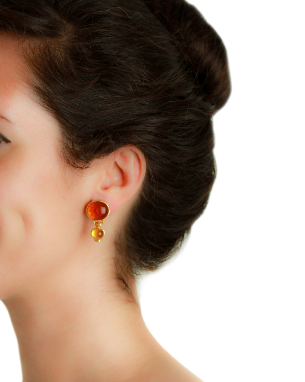 Bronze 'Cab Goat, Lion and Putto' Earrings