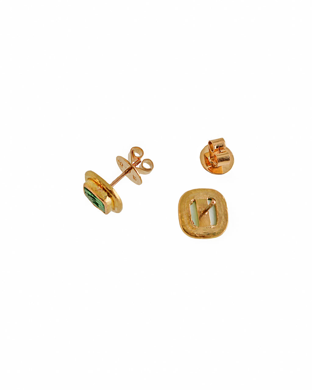 Green 'Quadrato Antico' Stud Earrings