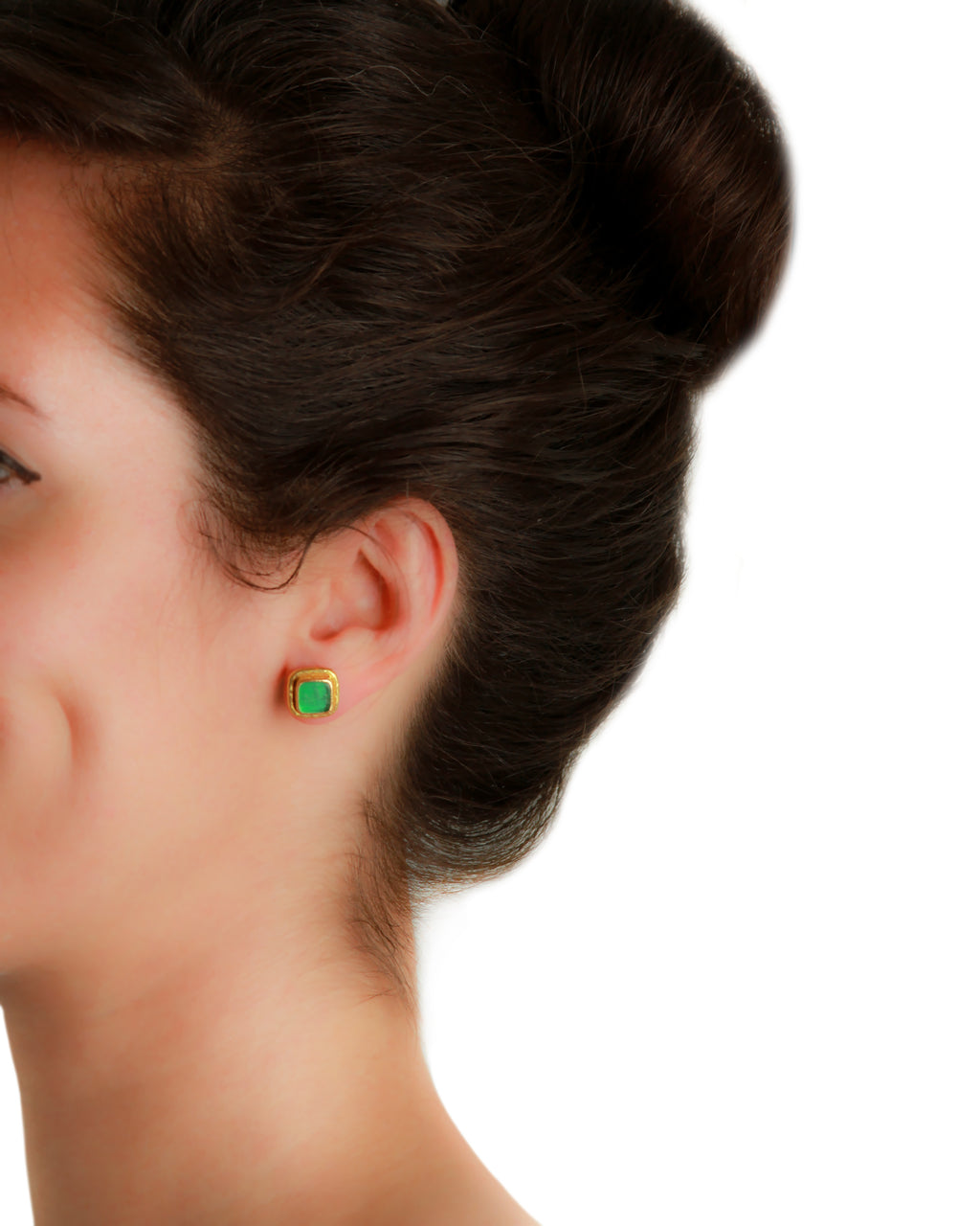 Peacock 'Quadrato Antico' Stud Earrings