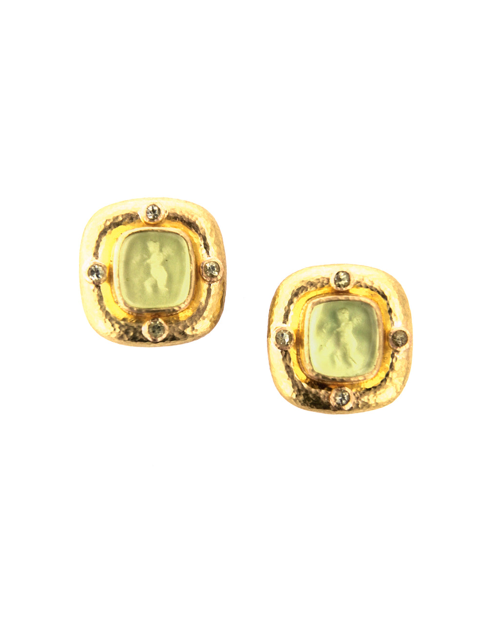 Lime 'Square Putto' Earrings