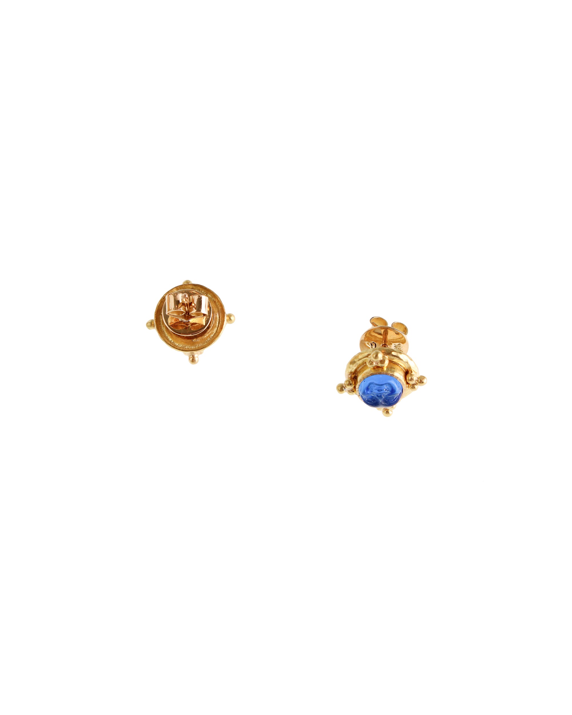 Peacock 'Man-in-the-Moon' Stud Earrings