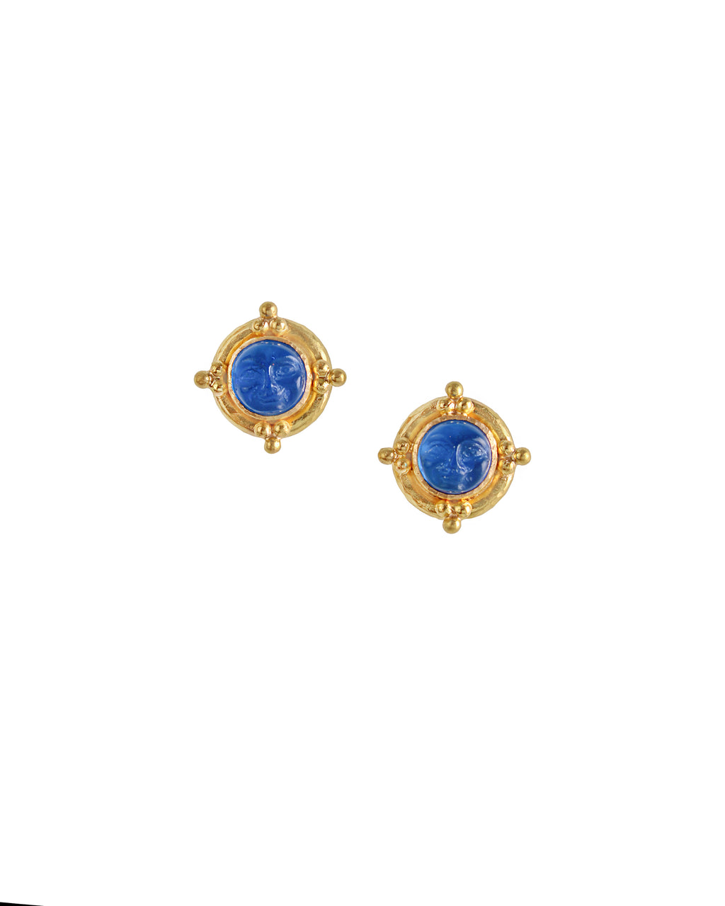 Peacock 'Man-in-the-Moon' Stud Earrings
