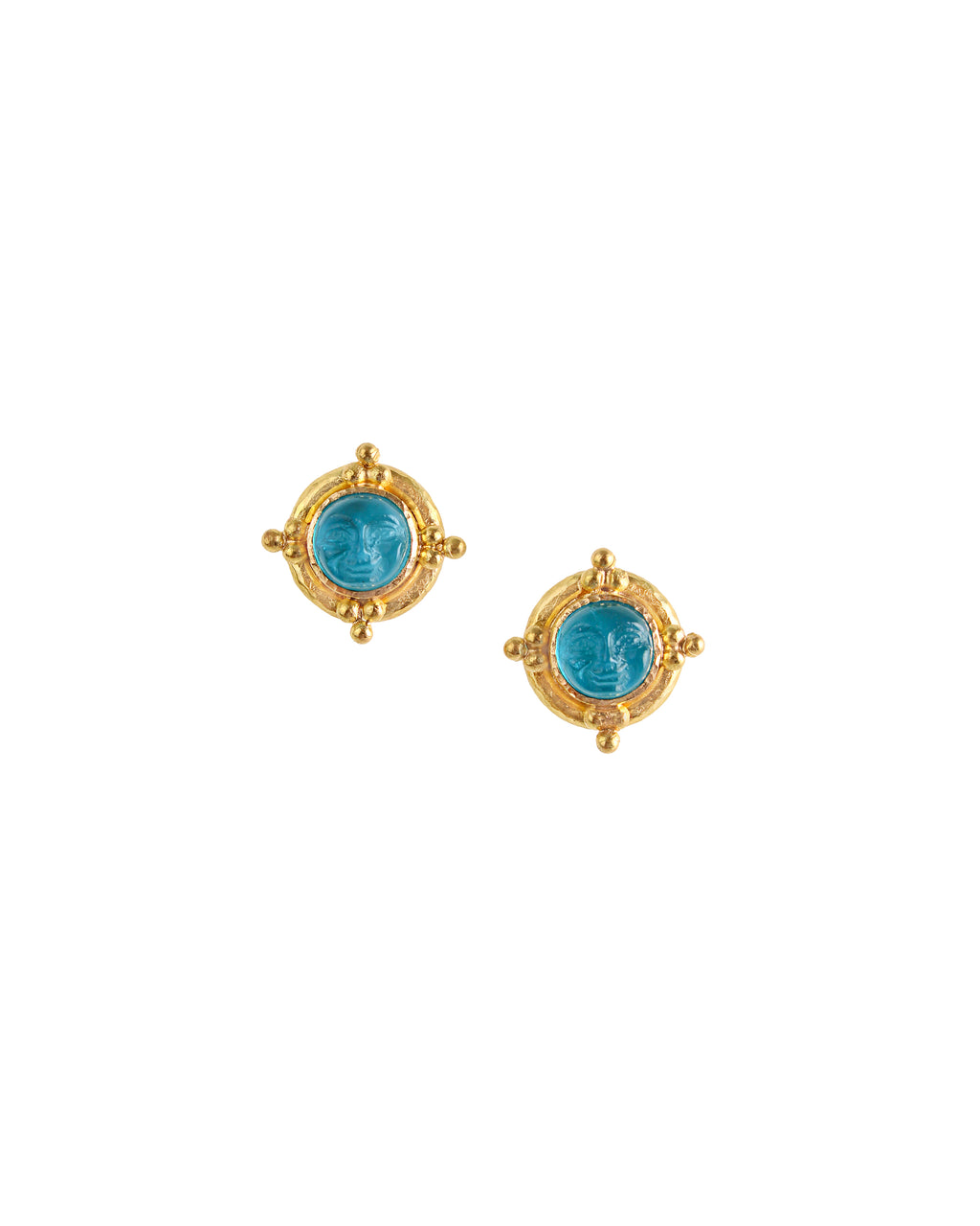 Swimming pool 'Man-in-the-Moon' Stud Earrings