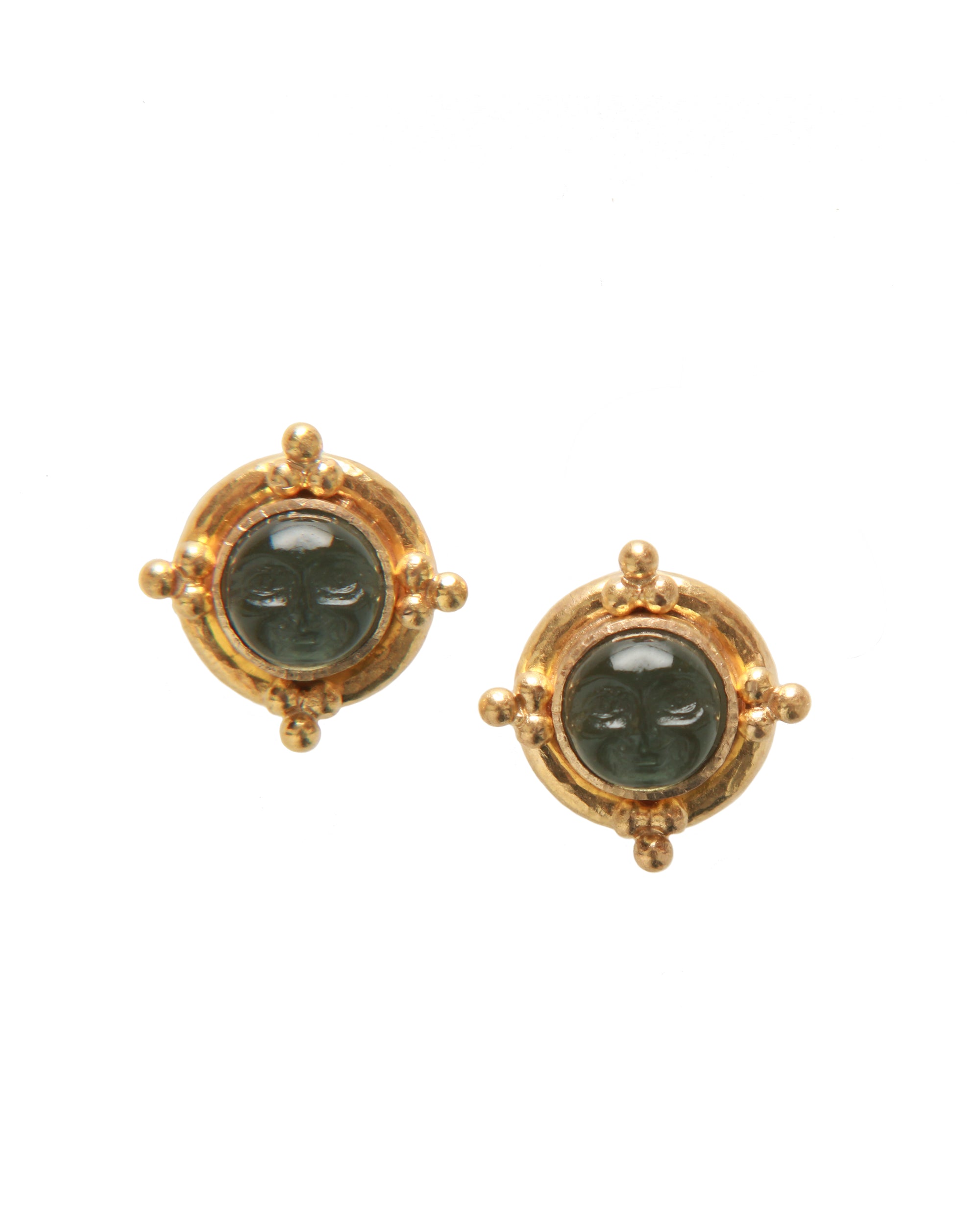 Smoke 'Man-in-the-Moon' Stud Earrings