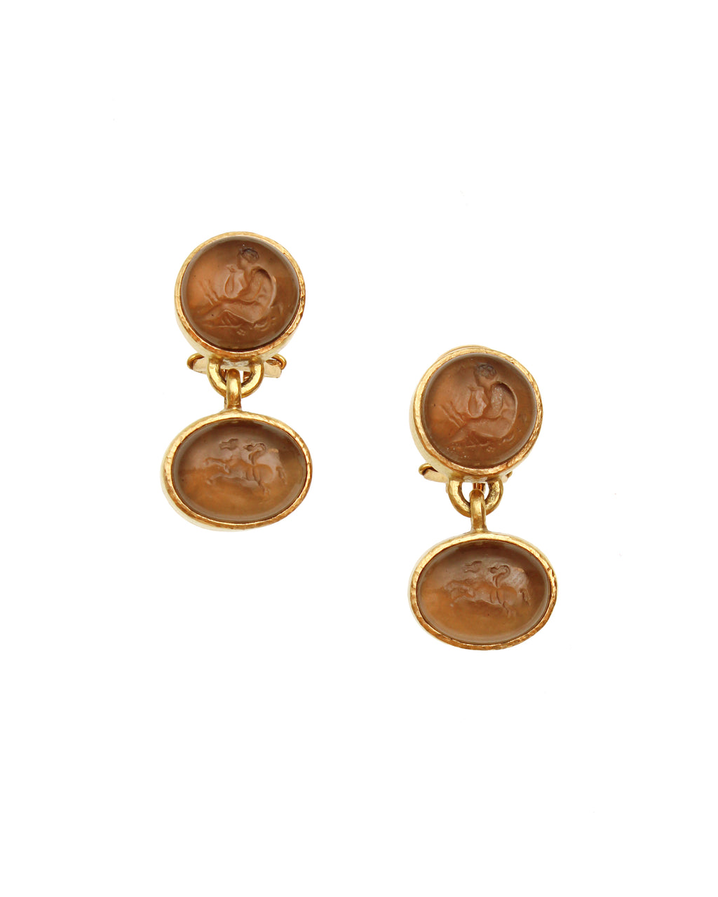 Bronze 'Cabochon Nico' Drop Earrings
