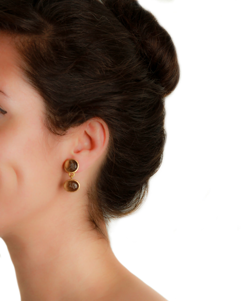 Bronze 'Cabochon Nico' Drop Earrings