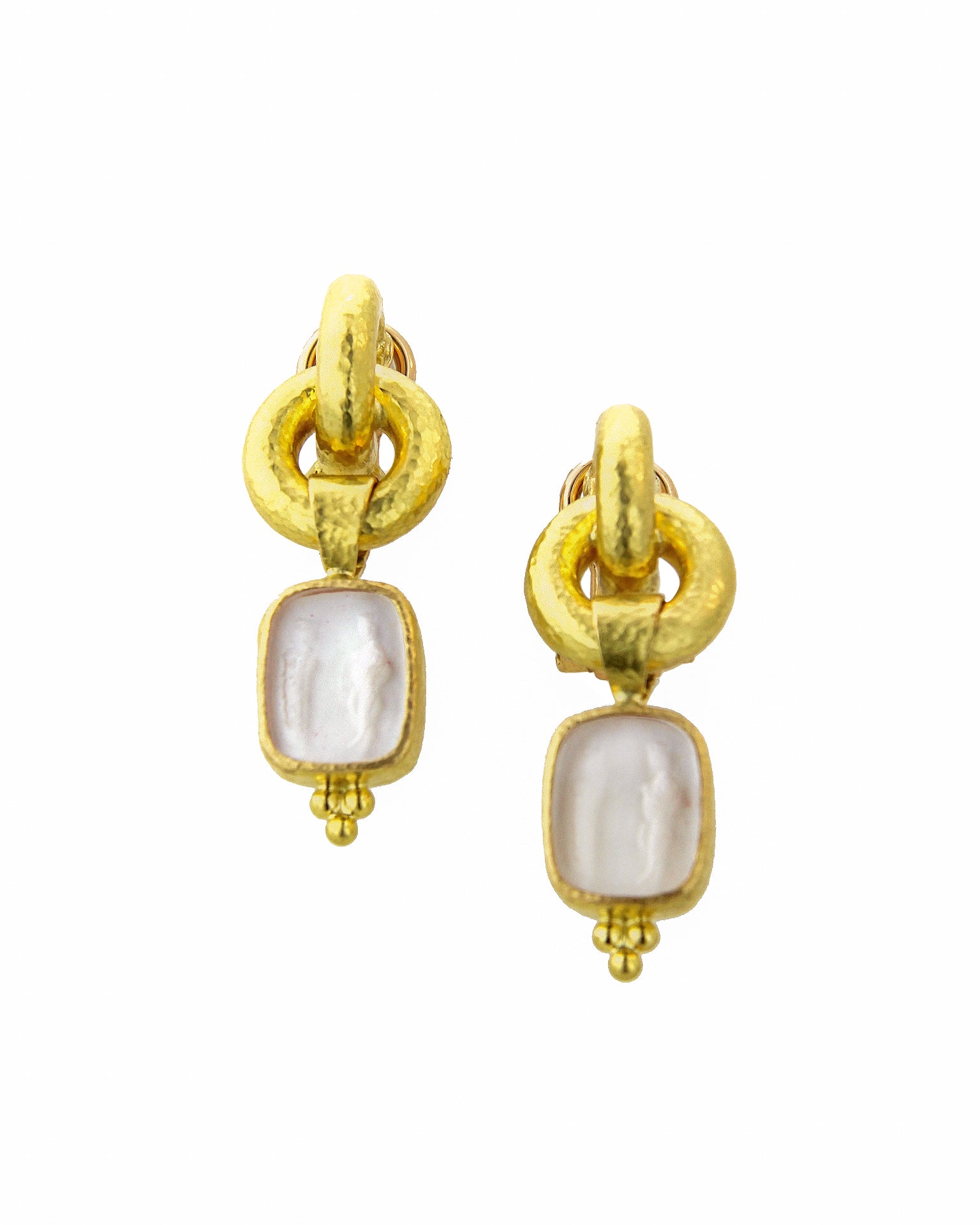 Crystal 'God and Pillar' Cheerio Drop Earrings