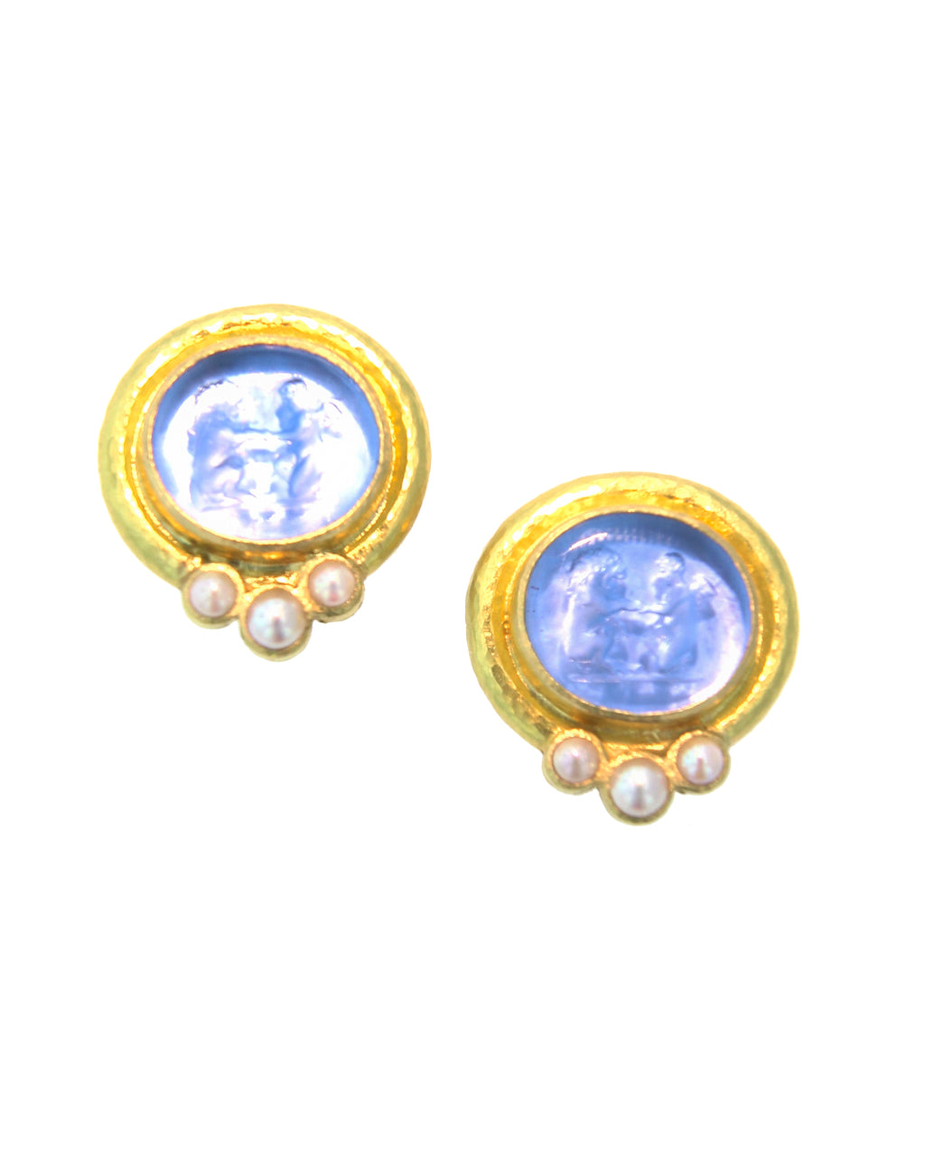 Cerulean 'Lion and Putto' Earrings