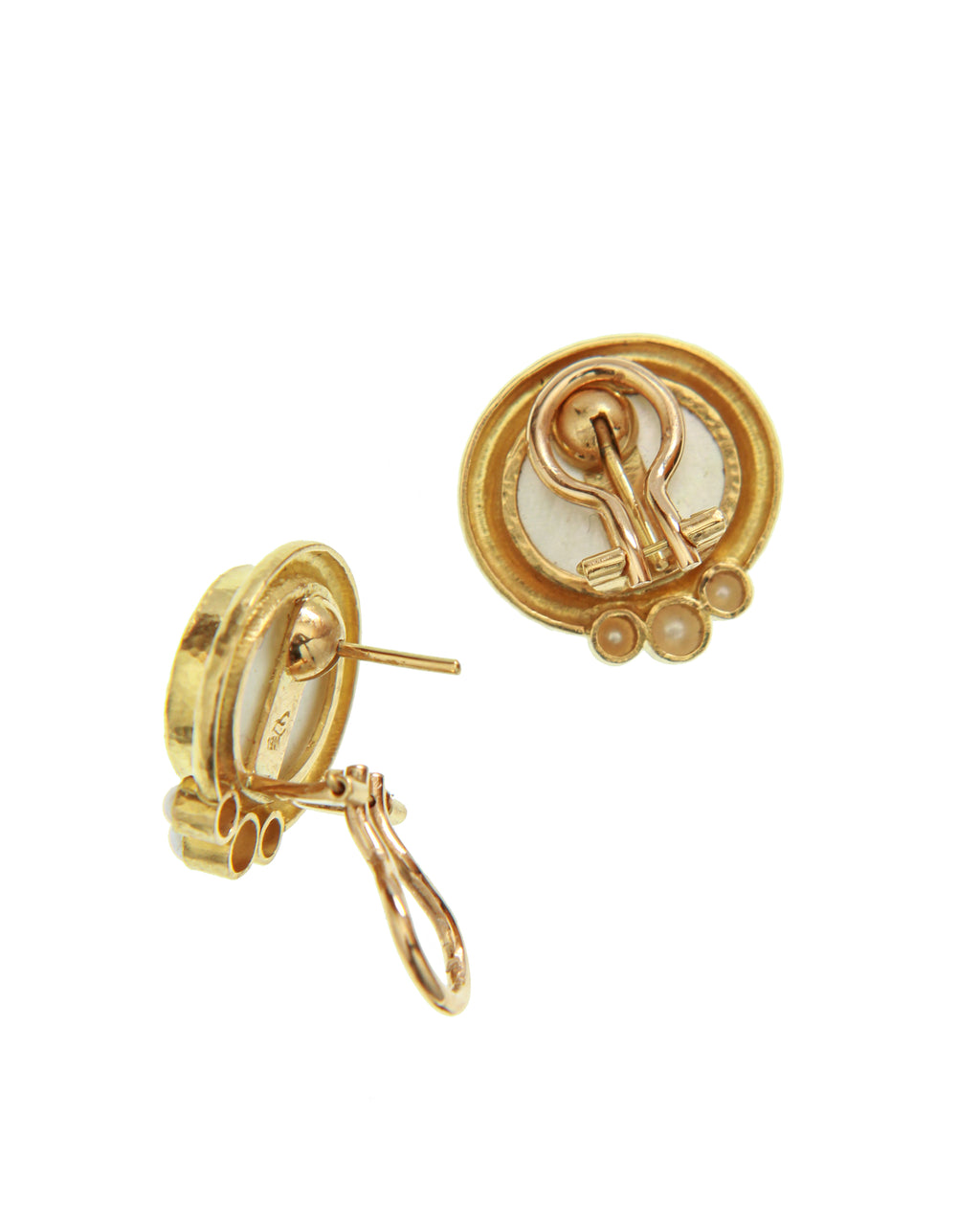 Light Aqua 'Lion and Putto' Earrings