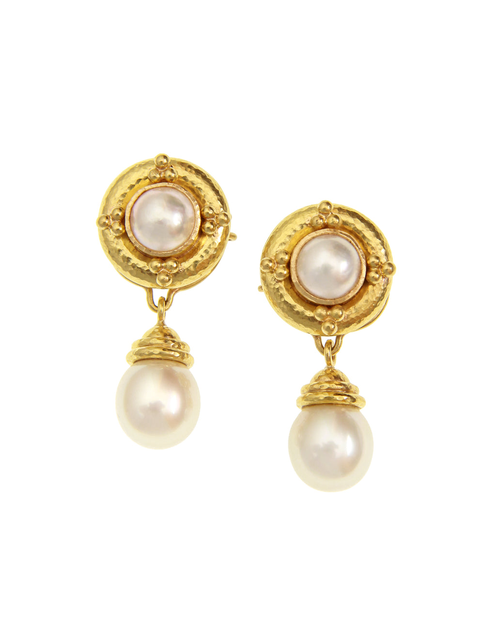 Mabe and White South Sea Pearl Earrings
