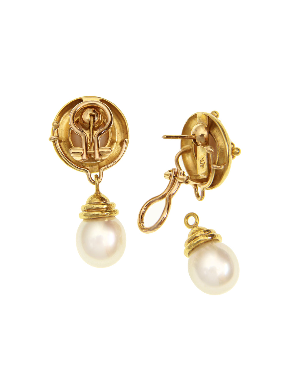 Mabe and White South Sea Pearl Earrings