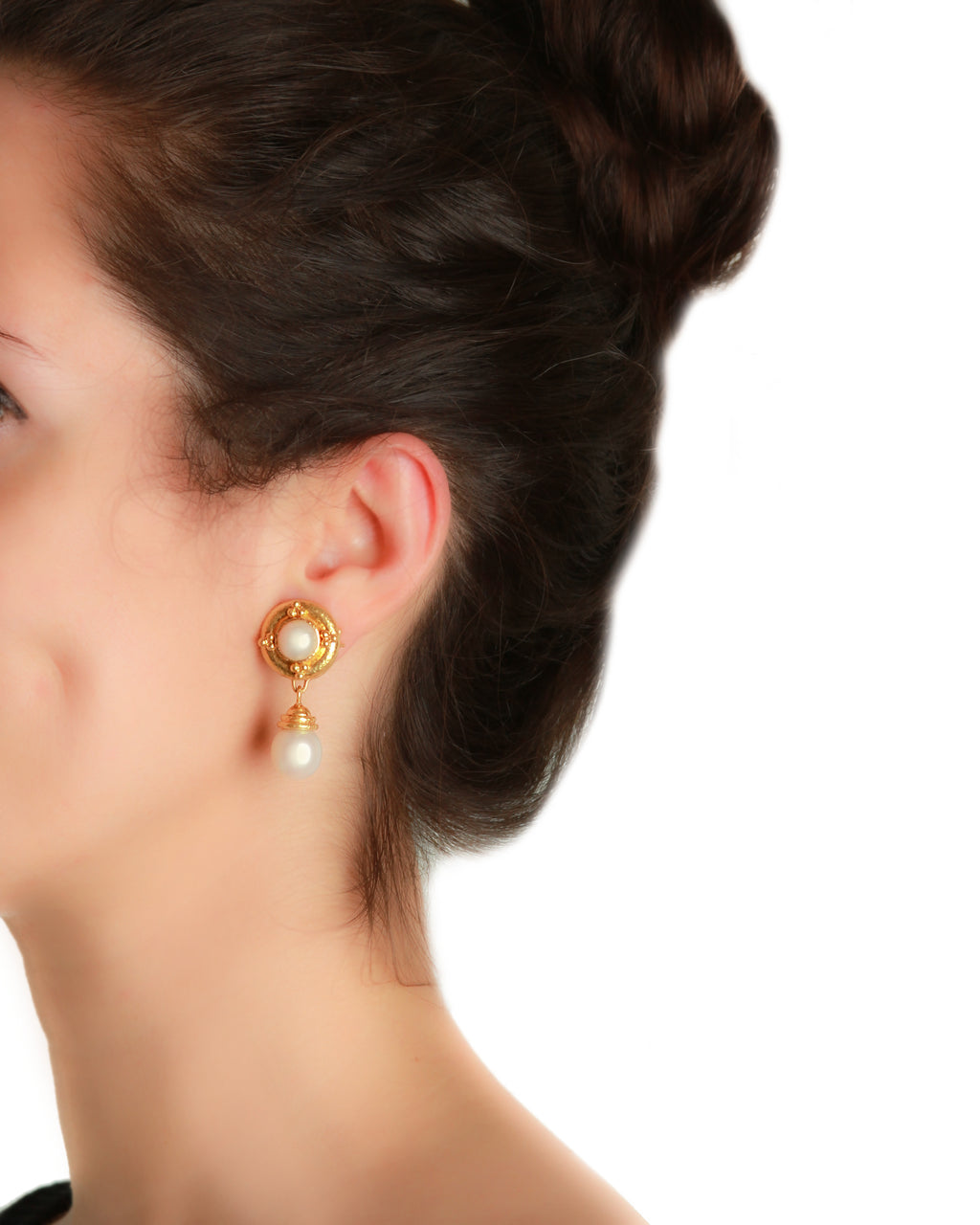 Mabe and White South Sea Pearl Earrings