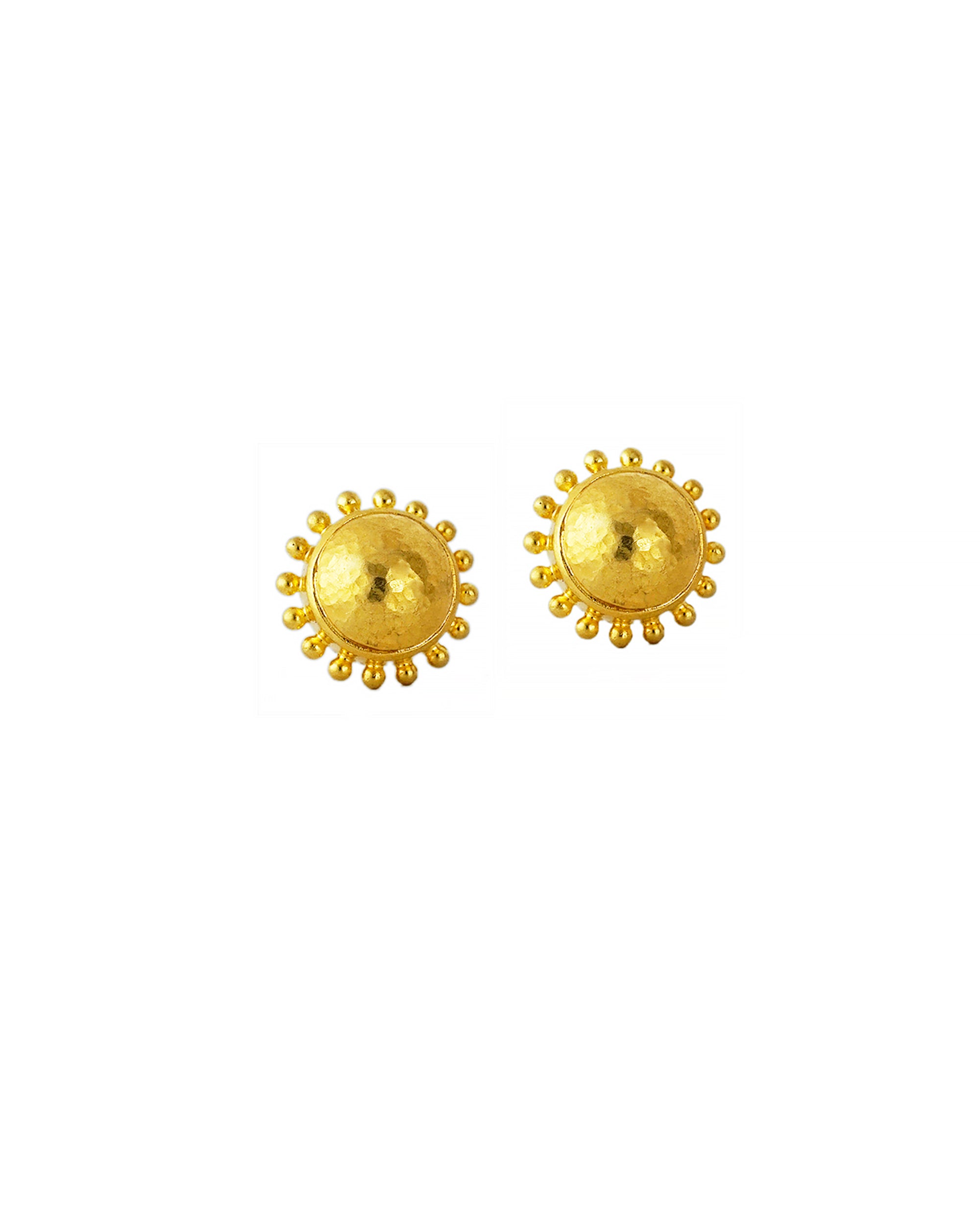 Gold Granulated Stud Earrings