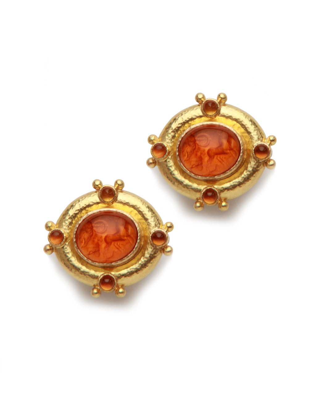 Amber 'Cabochon Quadriga' Earrings