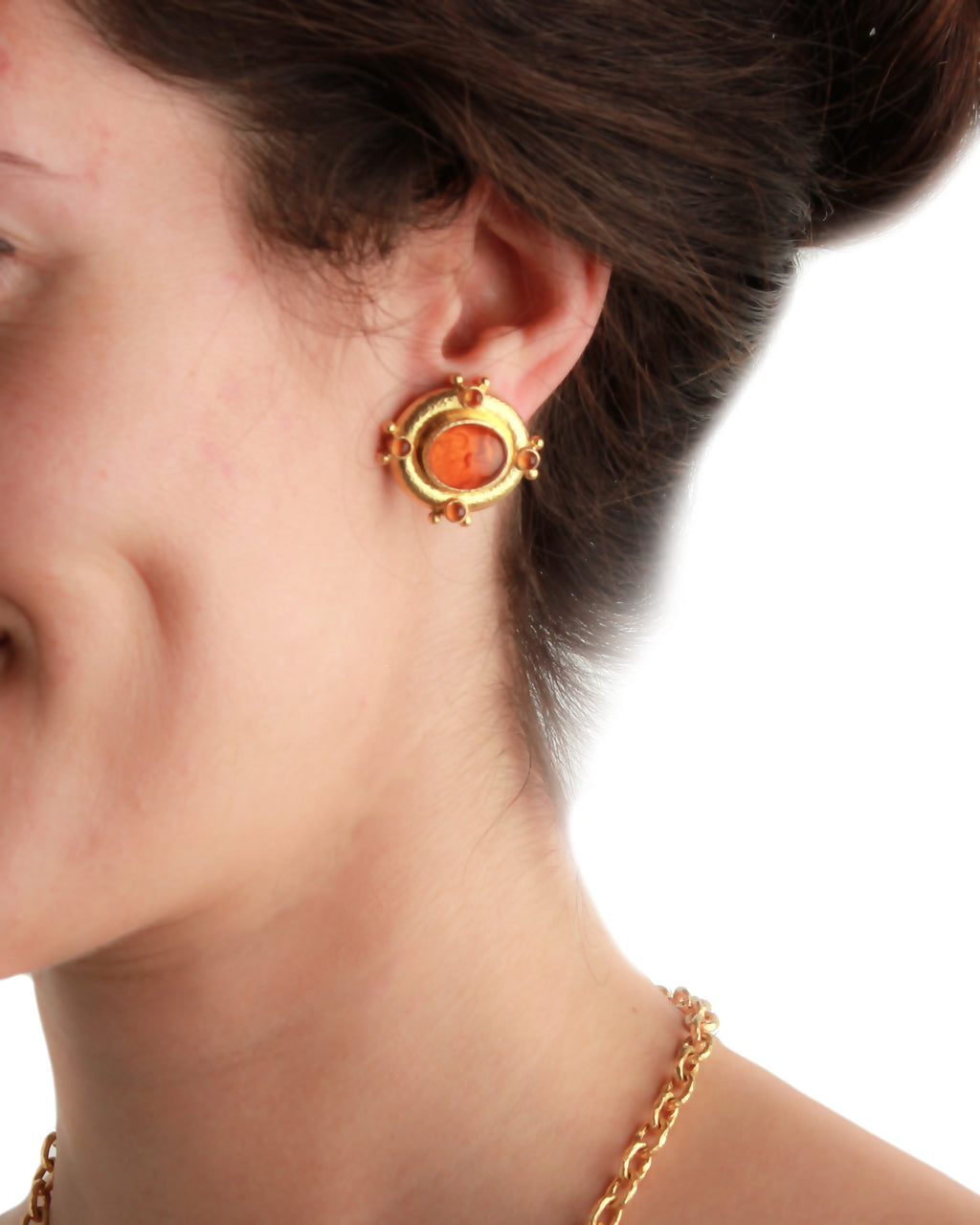 Amber 'Cabochon Quadriga' Earrings