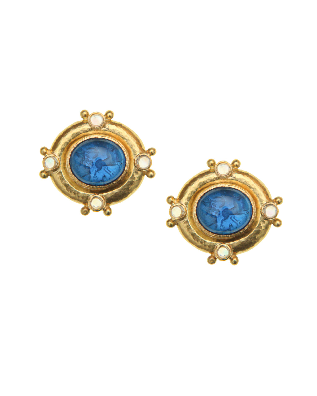Peacock Cabochon 'Quadriga' Earrings