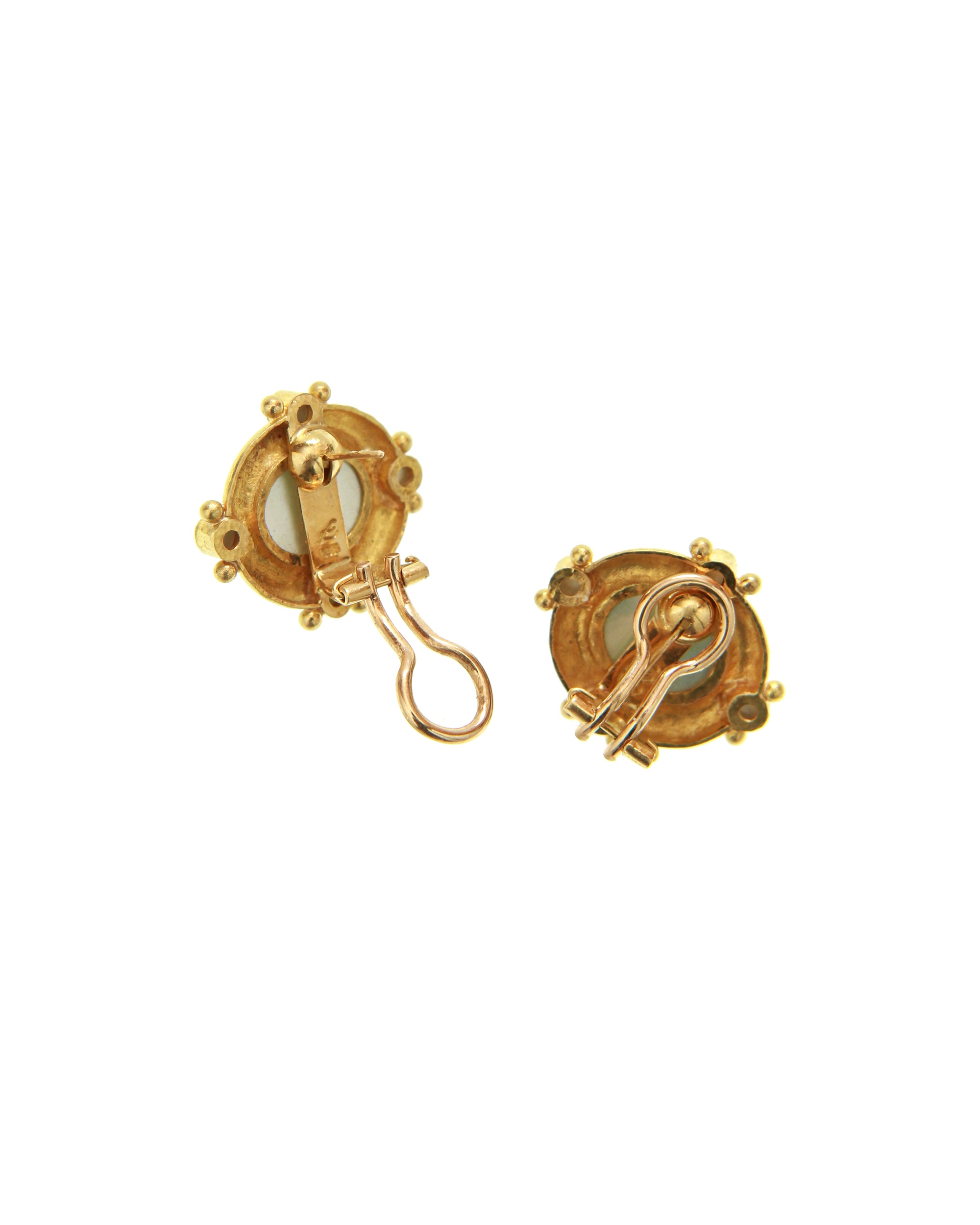 Light Aqua 'Cab Quadriga' Earrings