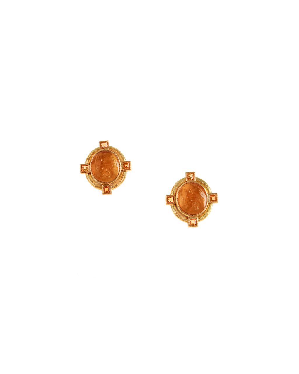Light Amber 'Cab Boy and Bird' Earrings