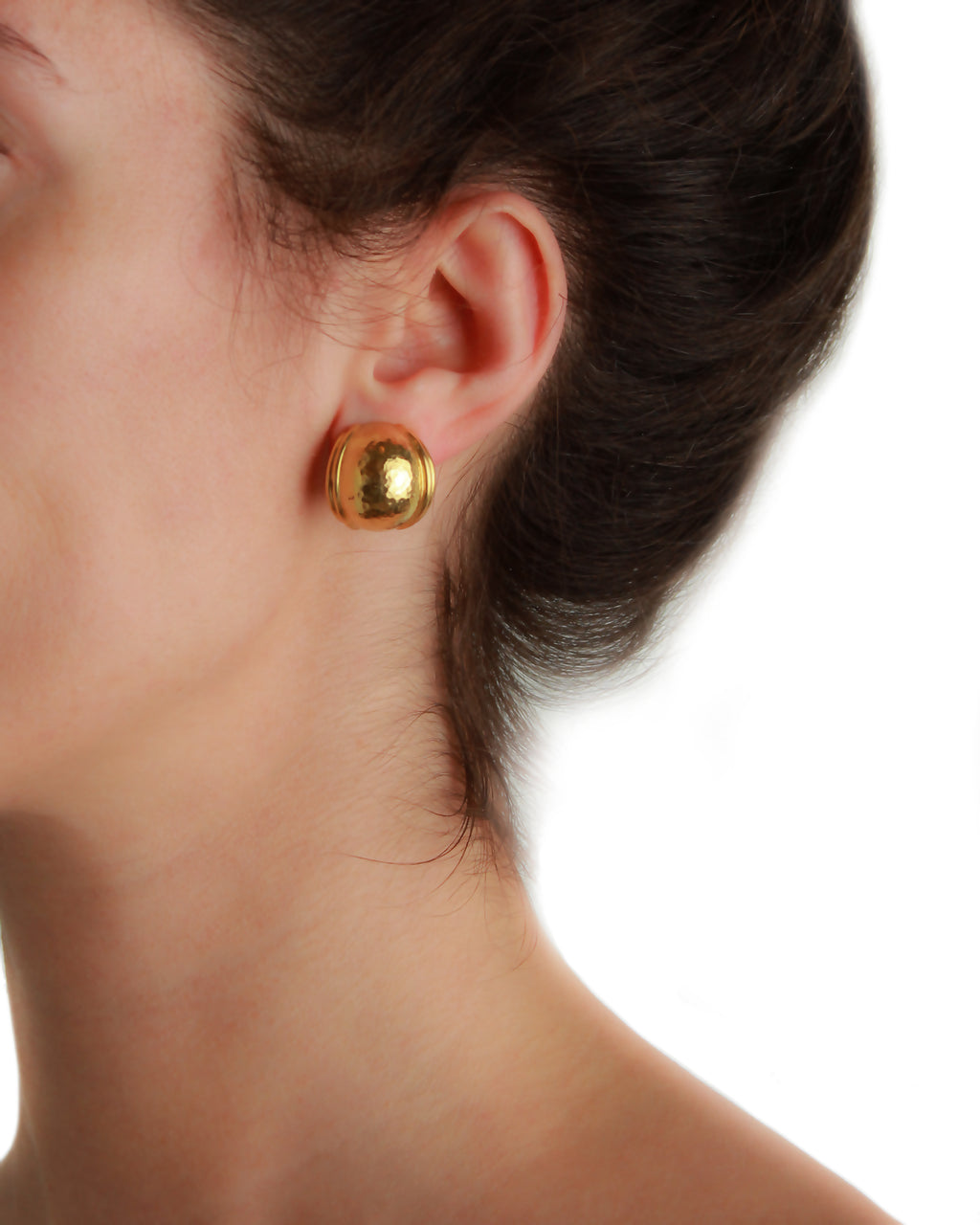 Small Gold Puff Earrings
