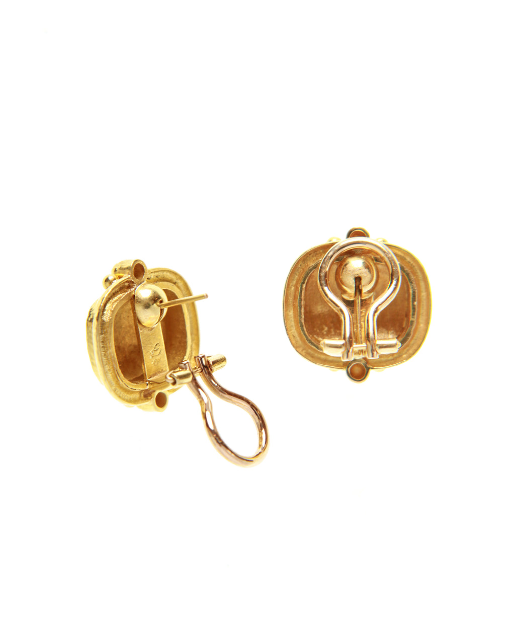 Gold Horizontal Cushion Earrings