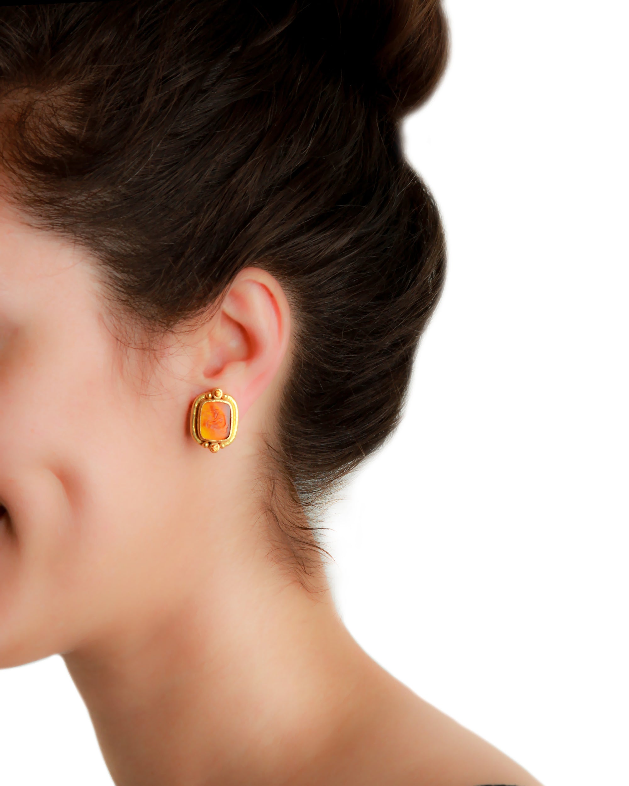 Lime 'Woman with Swan' Earrings
