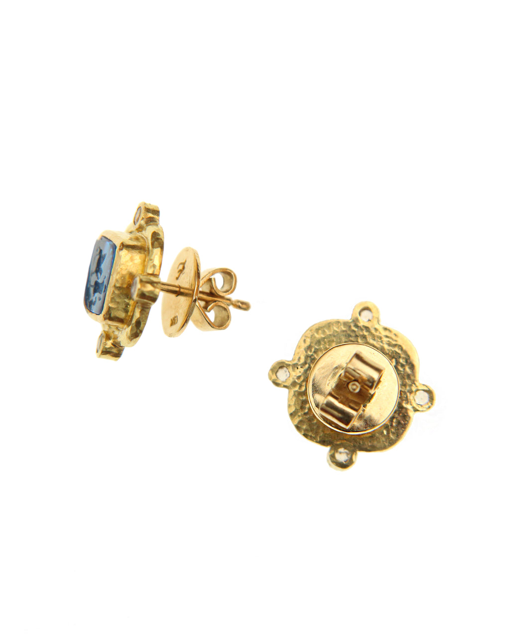 Green 'Quadrato Antico' Stud Earrings