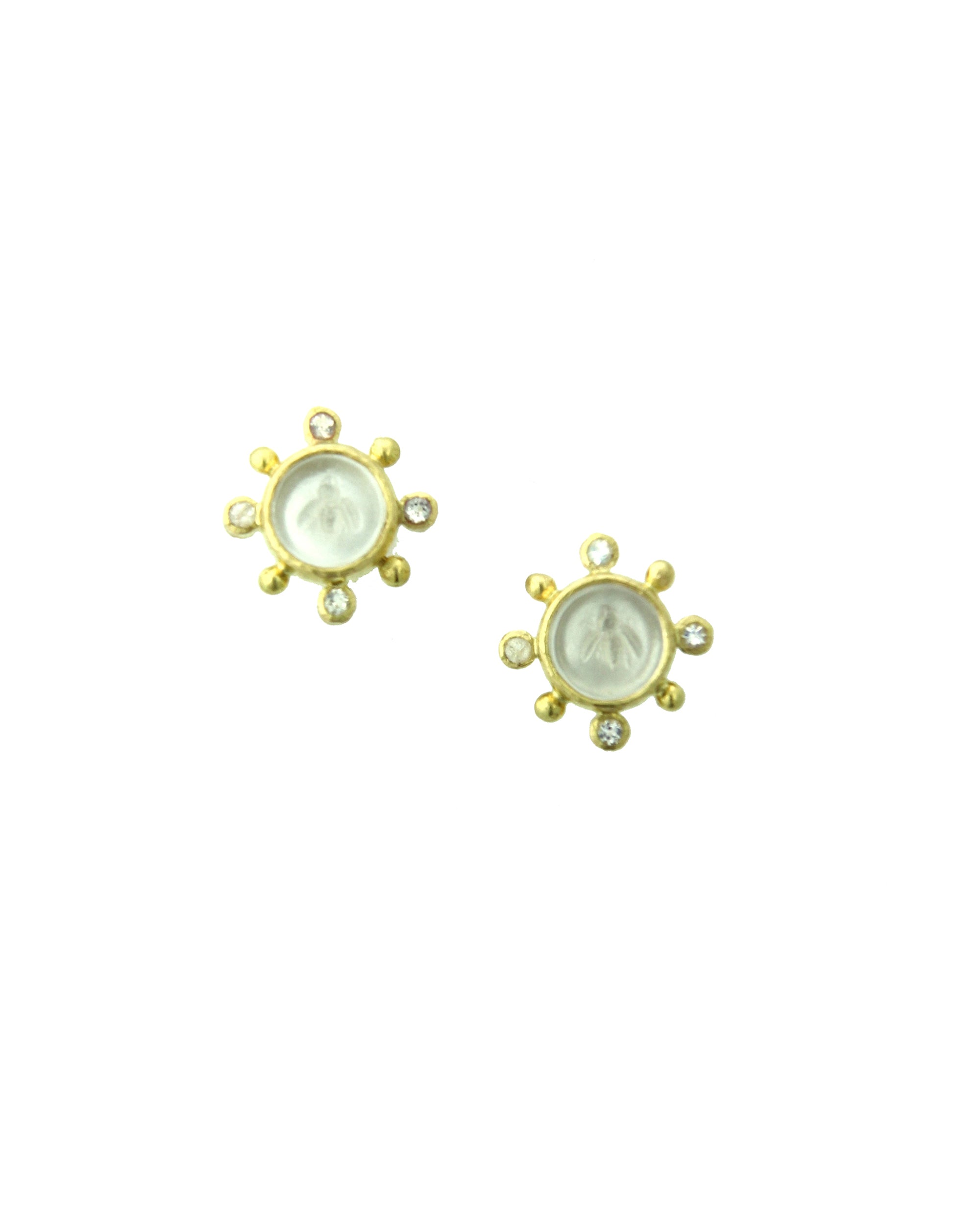 Crystal 'Tiny Bee' Stud Earrings