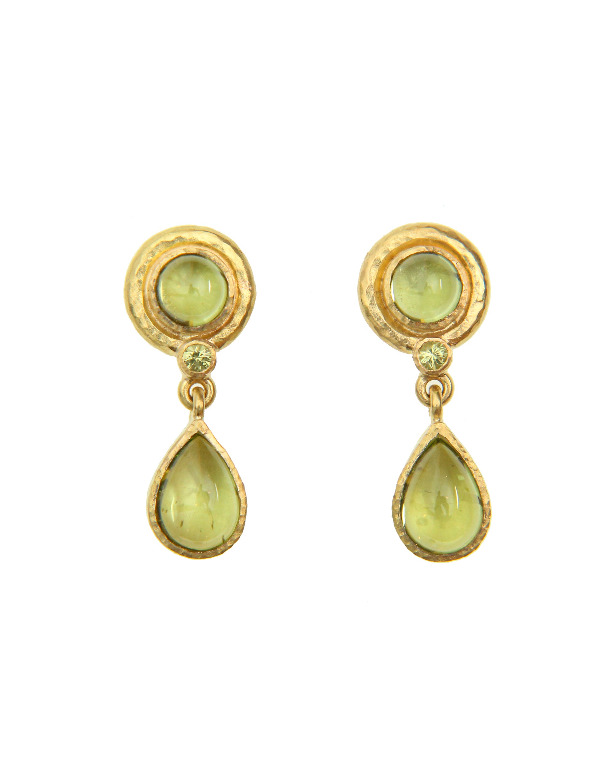 Peridot Drop Stud Earrings