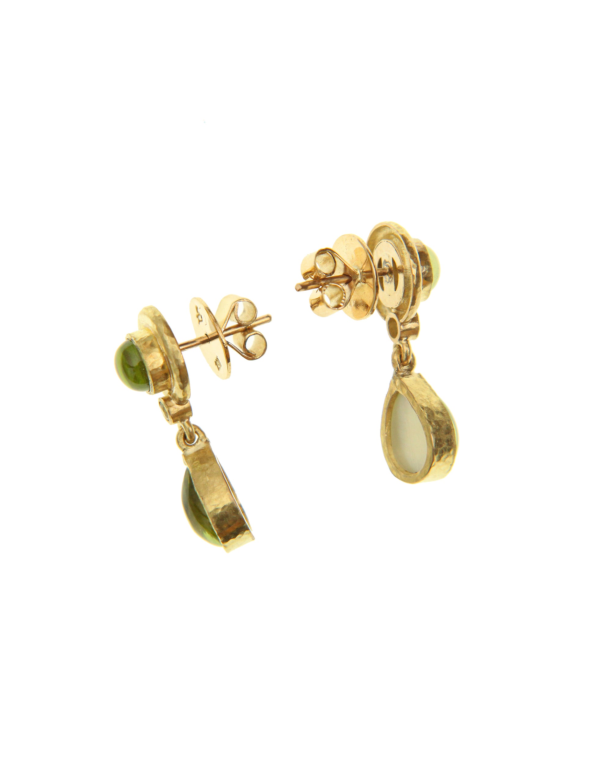 Peridot Drop Stud Earrings