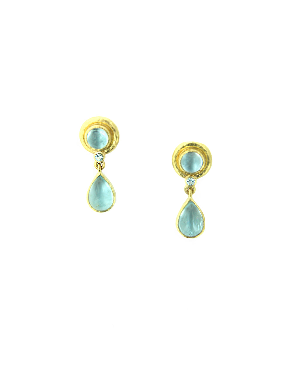 Aquamarine Drop Stud Earrings