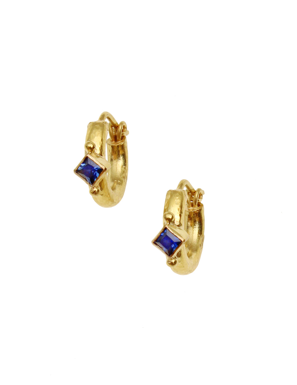 Blue Sapphire Hoop Earrings