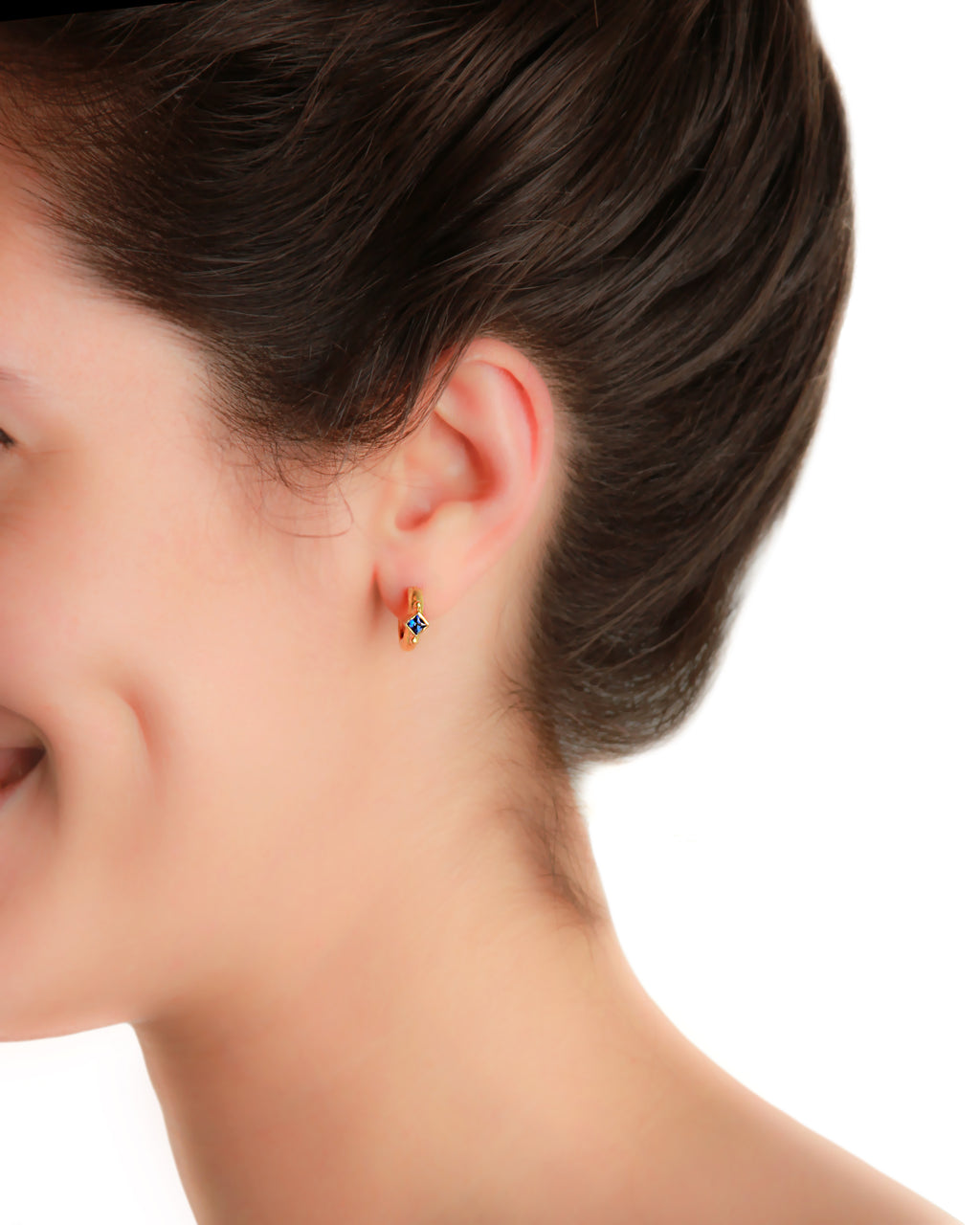 Blue Sapphire Hoop Earrings