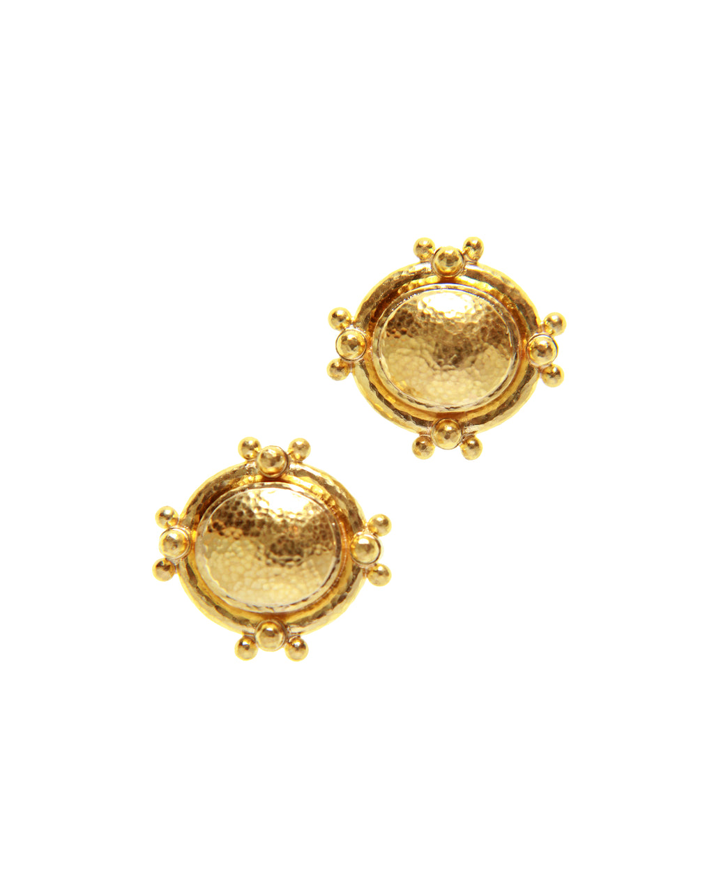 Horizontal Oval Gold Earrings