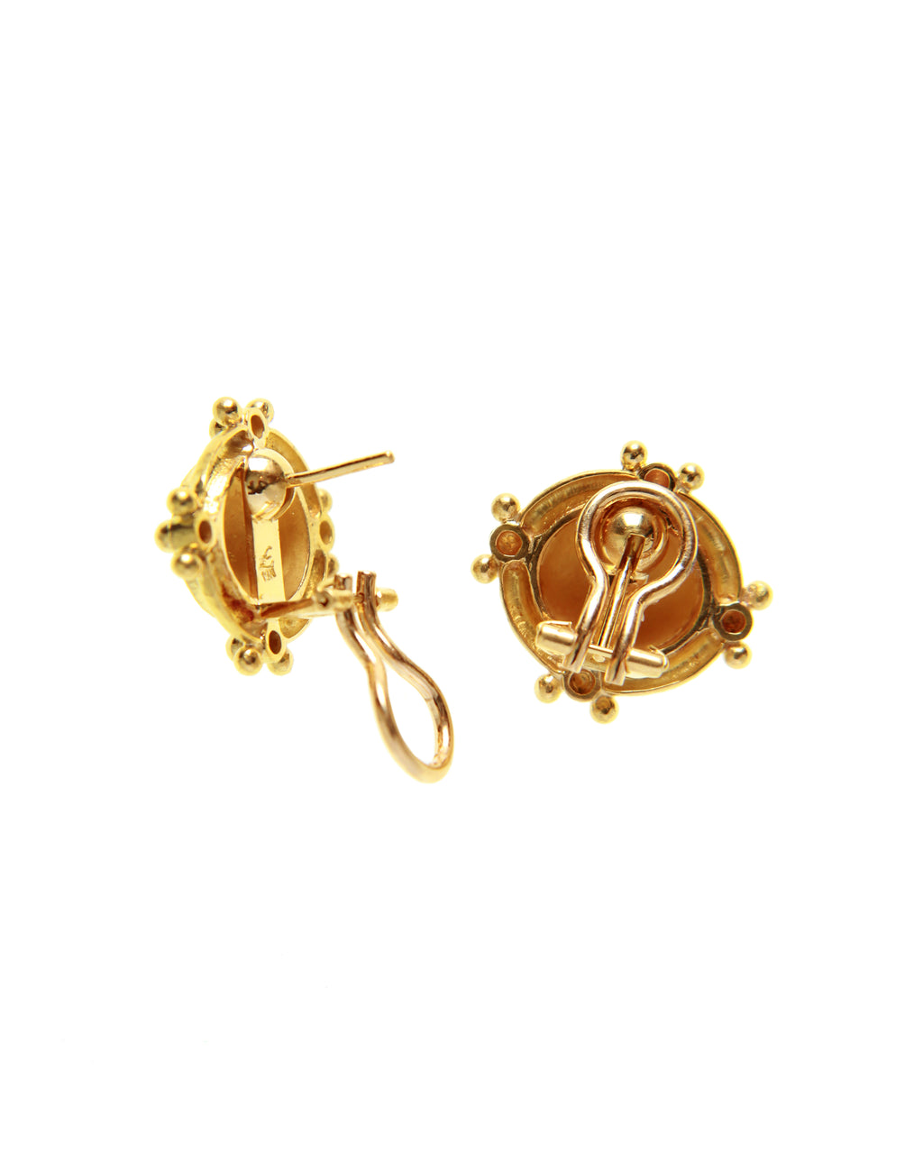 Horizontal Oval Gold Earrings
