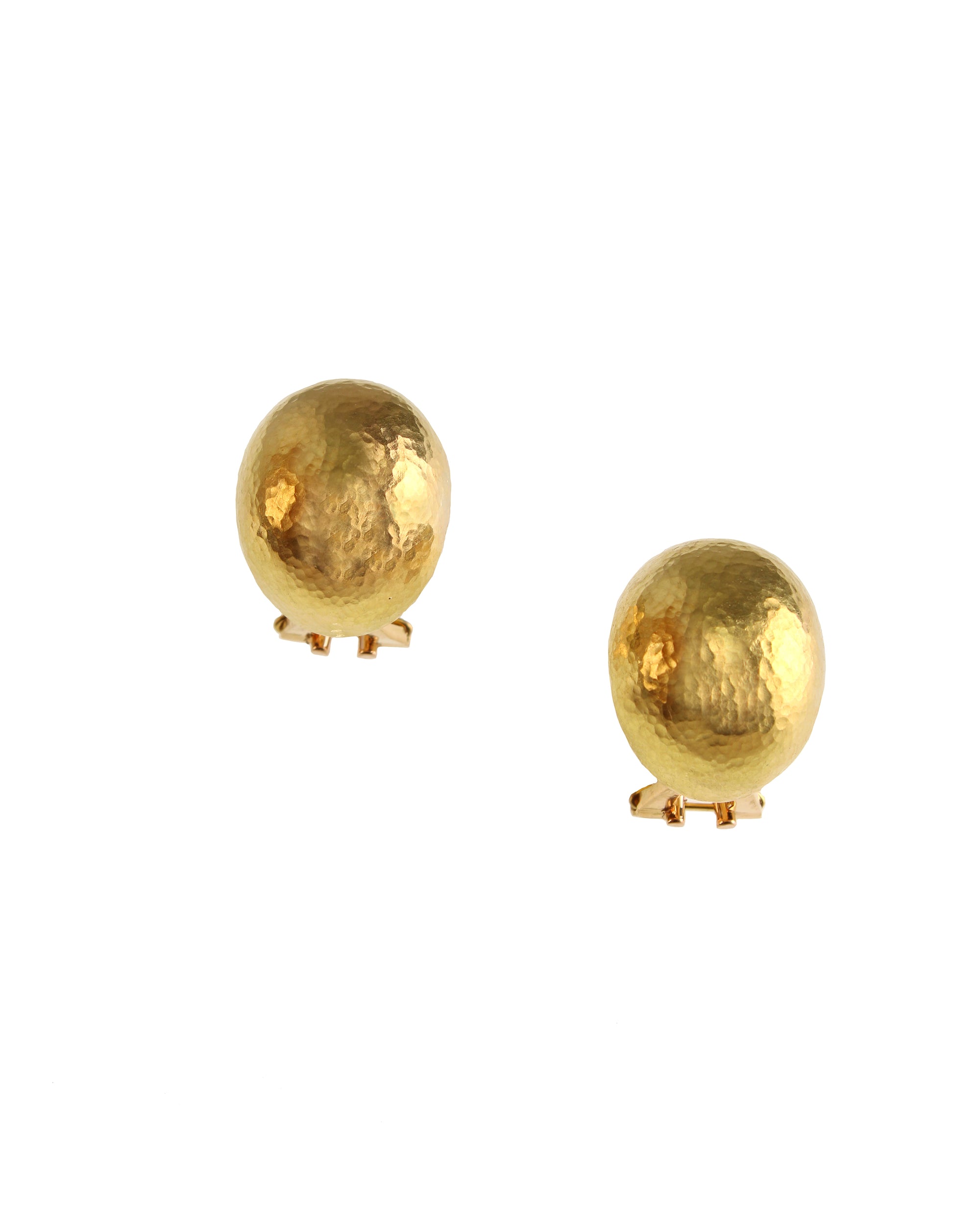 Hammered Gold Shrimp Earrings