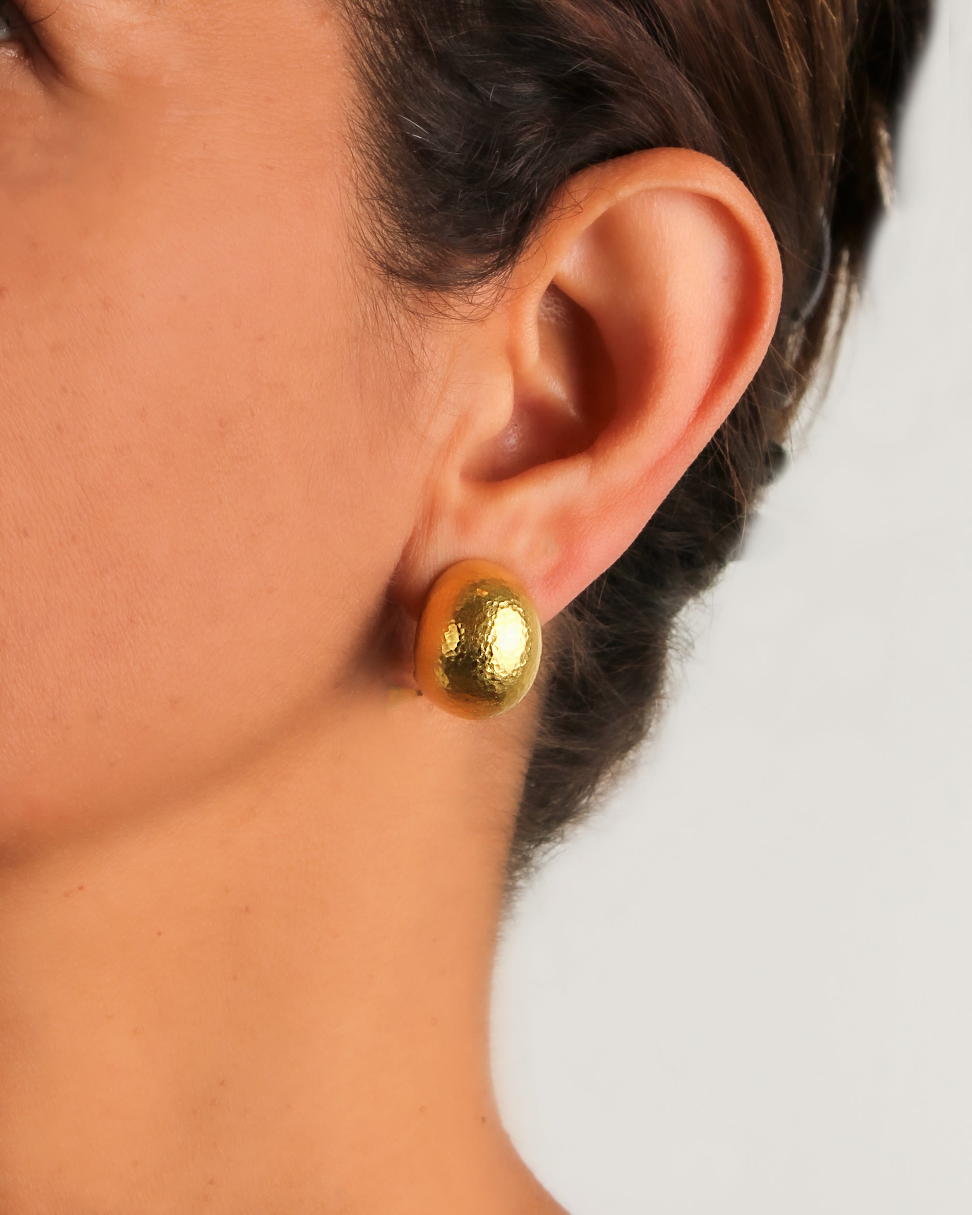 Hammered Gold Shrimp Earrings