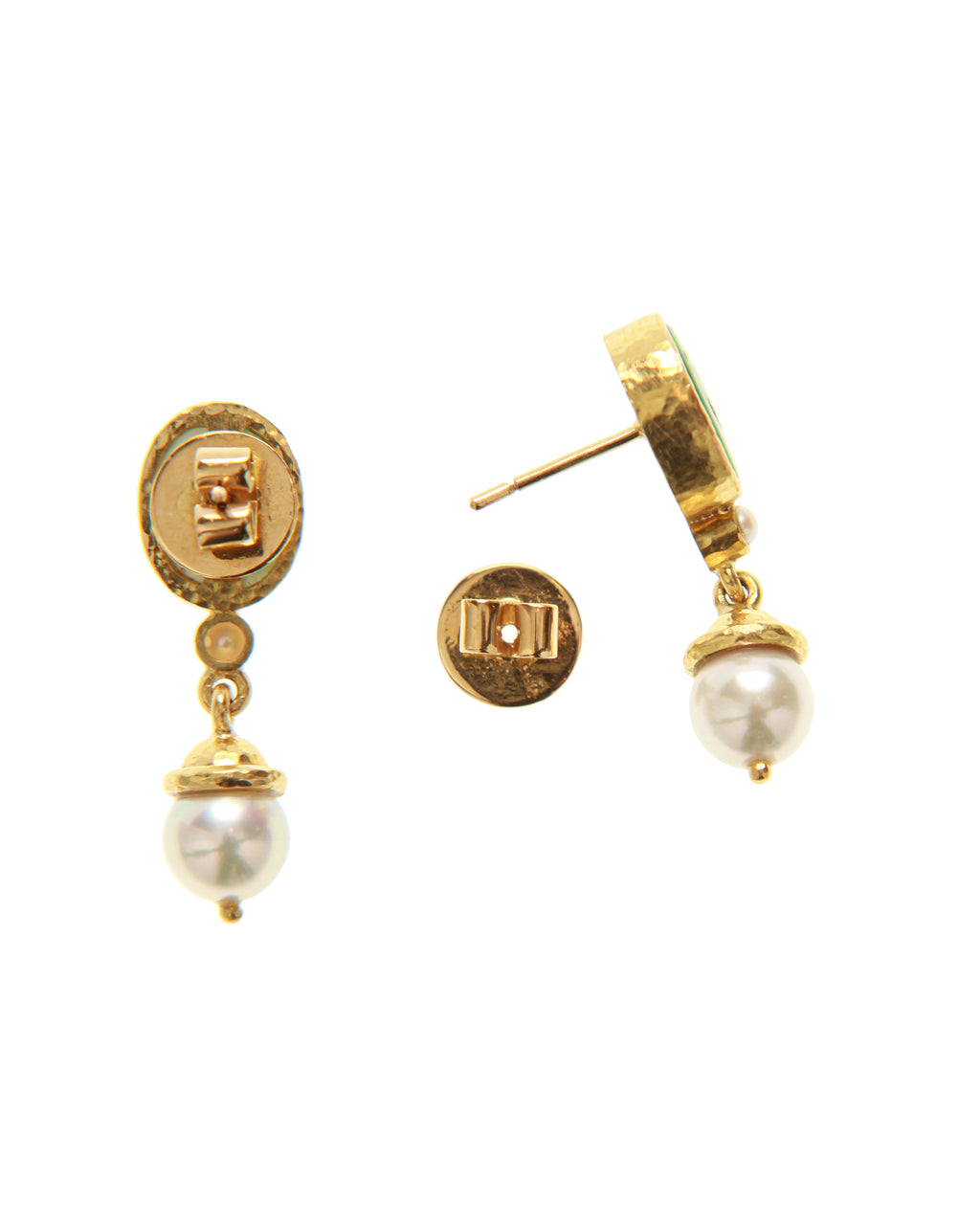 Crystal 'Crane' and Pearl Drop Stud Earring
