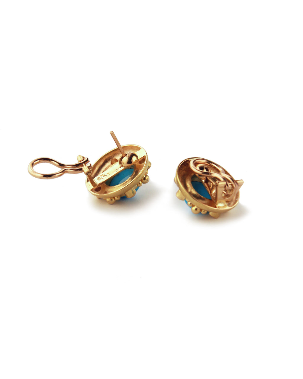 Sleeping Beauty Turquoise and Diamond Earrings