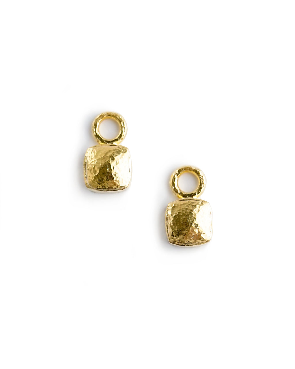 Gold Domed Square Cushion Earring Charms
