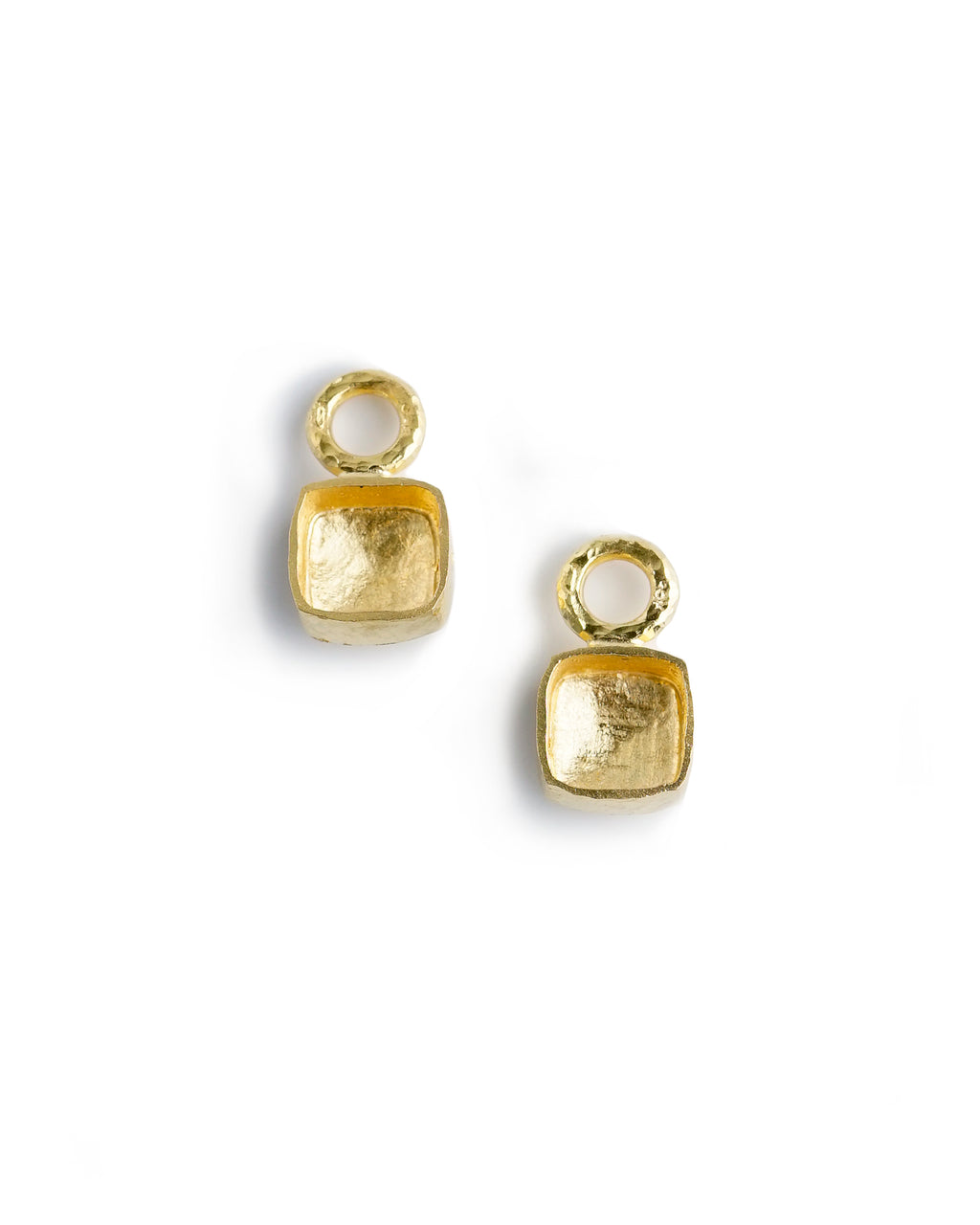 Gold Domed Square Cushion Earring Charms